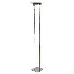 Gianfranco Frattini Attributed Relco Italian Modern Chrome Torchiere Floor Lamp