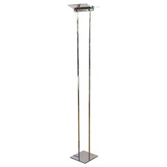 Vintage Gianfranco Frattini Attributed Relco Italian Modern Chrome Torchiere Floor Lamp