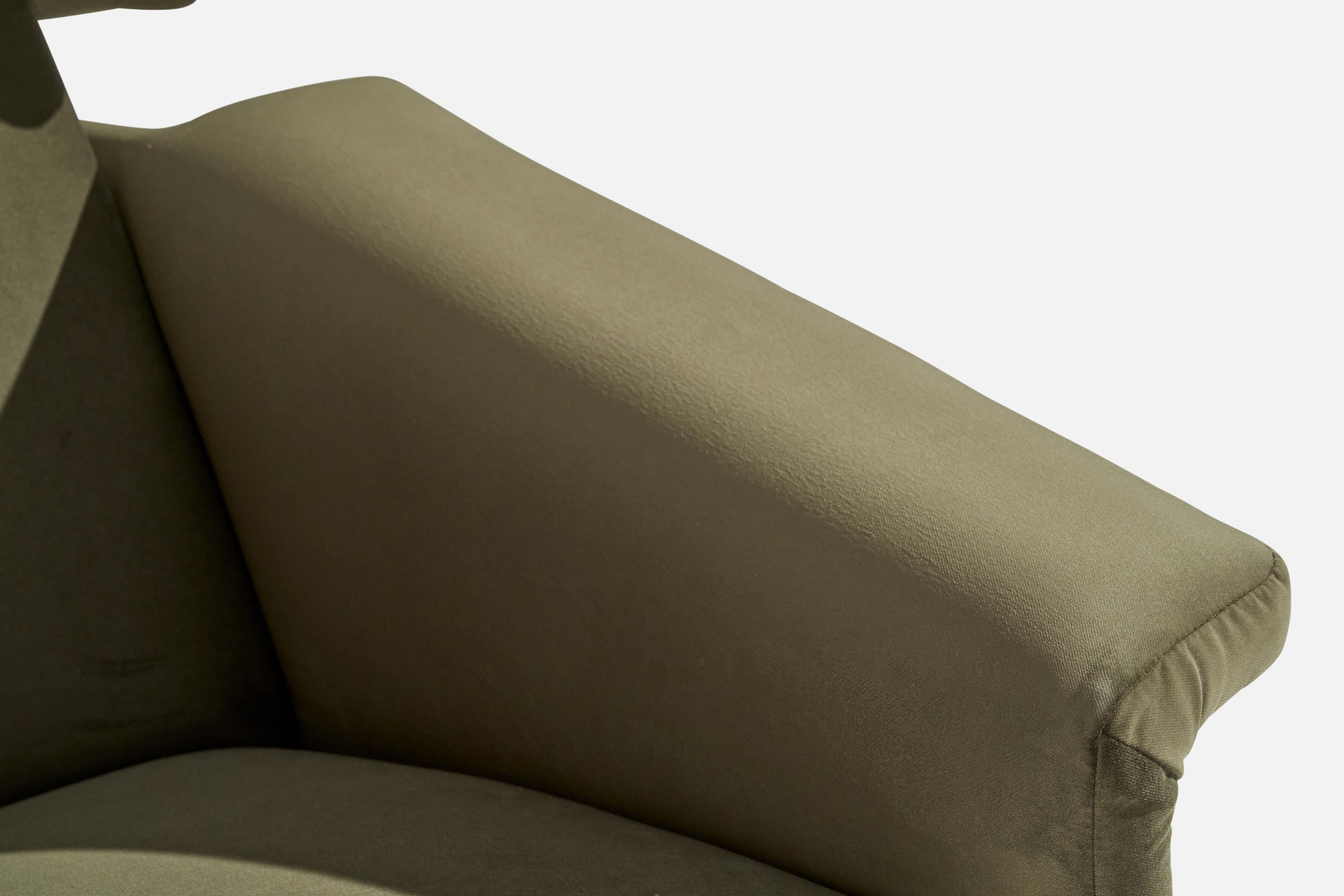 italien Attribution Gianfranco Frattini, chaise longue, teck, velours, Italie, années 1960 en vente