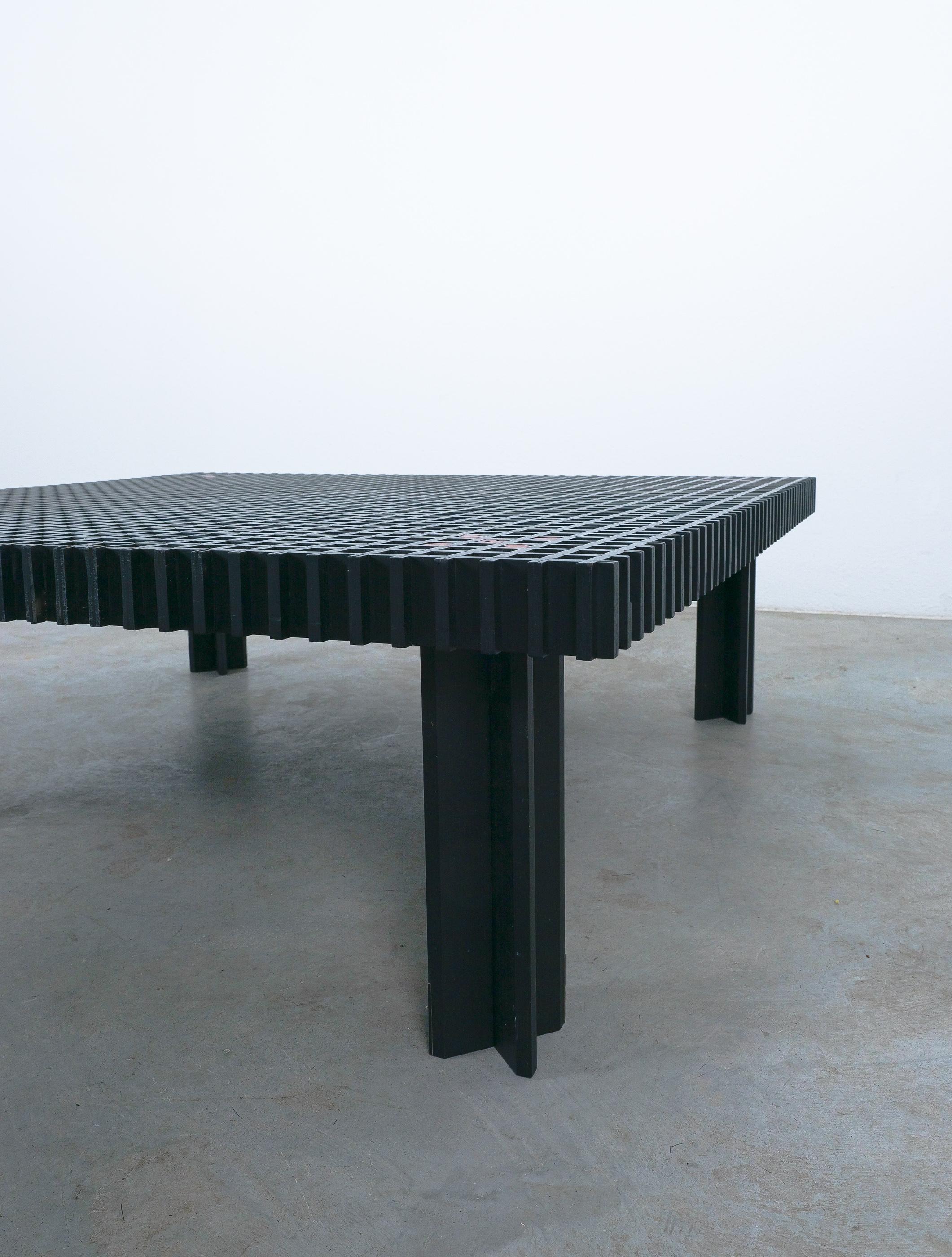 Gianfranco Frattini Mesa de centro Kyoto de haya negra para Knoll, Italia 1974 Lacado en venta