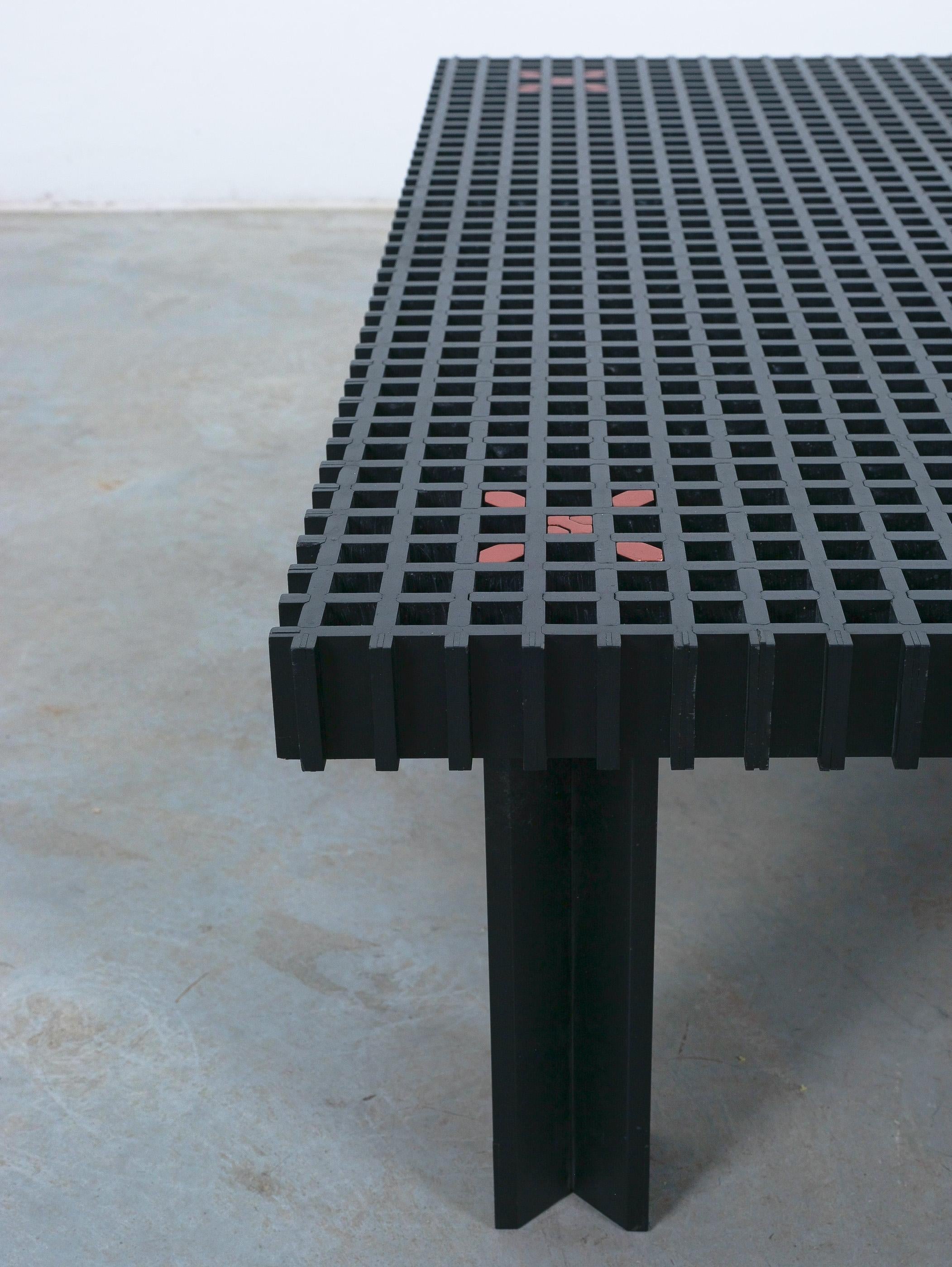 Gianfranco Frattini Mesa de centro Kyoto de haya negra para Knoll, Italia 1974 en Bueno estado para la venta en Vienna, AT