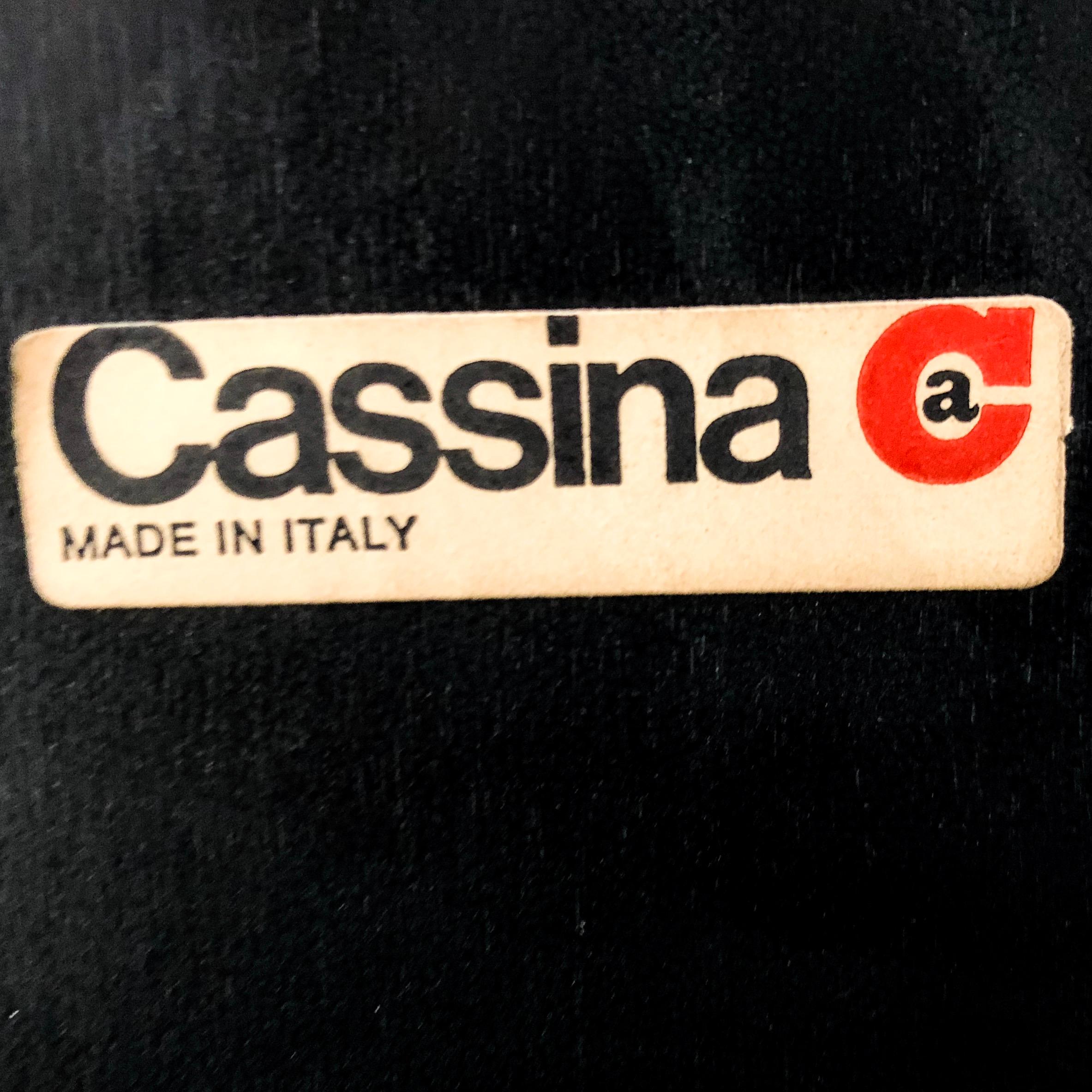 Ensemble de salon en cuir noir Gianfranco Frattini pour Cassina, 1972 en vente 11