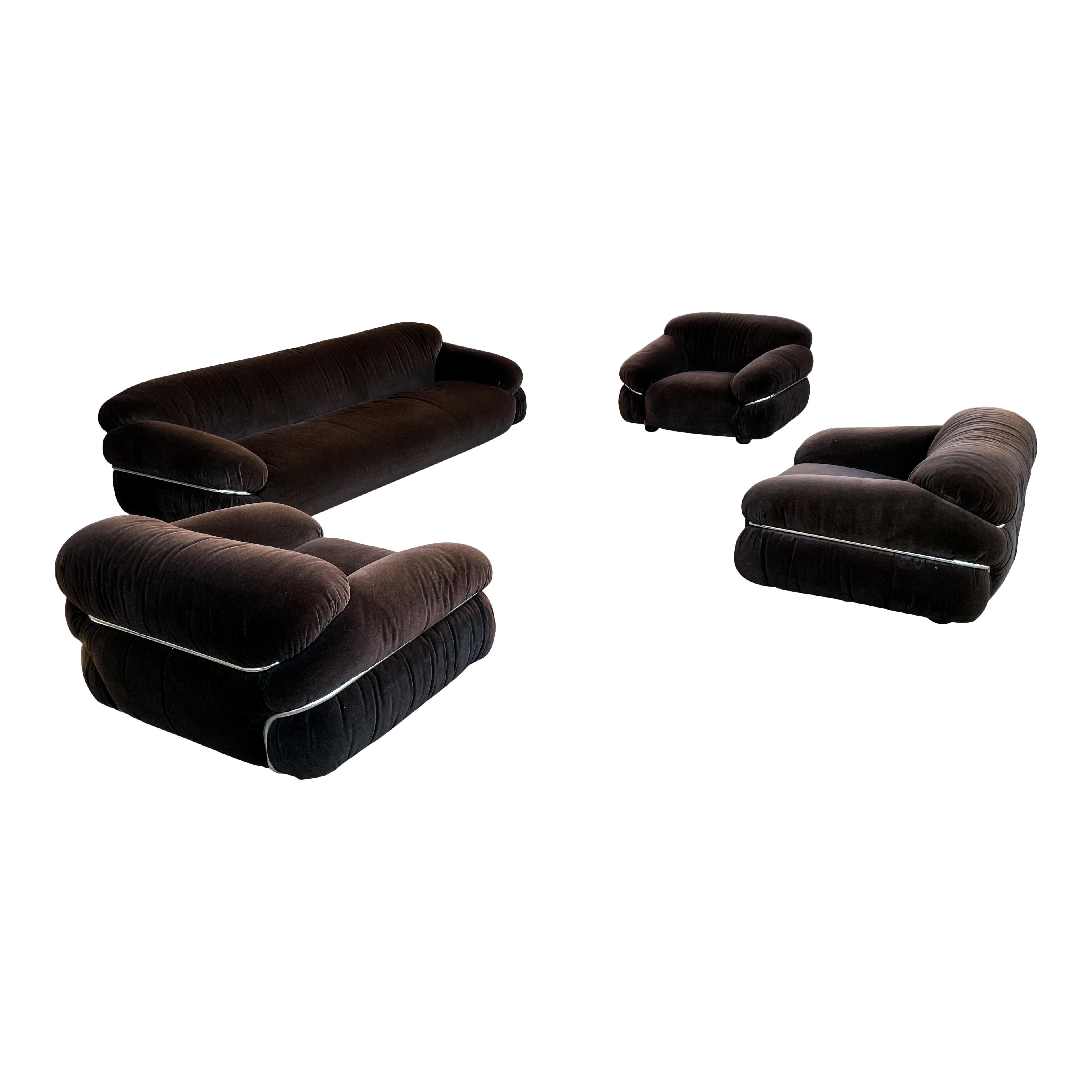Gianfranco Frattini Chaise longue en velours Brown pour Cassina, 1972 en vente 2