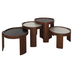Gianfranco Frattini Cassina Italian Midcentury Black & White Coffee Tables 1960s