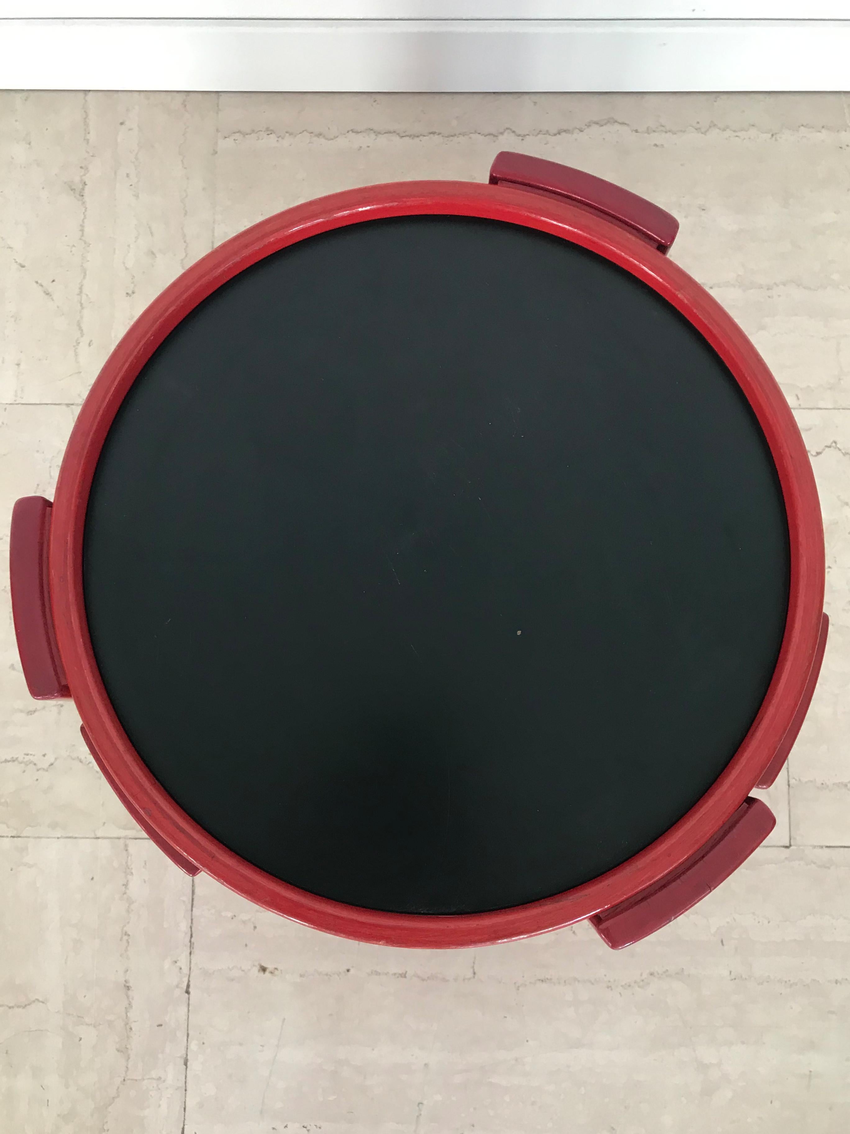 Gianfranco Frattini Cassina Italian Midcentury Red /80 Model Coffee Tables 1960s 6