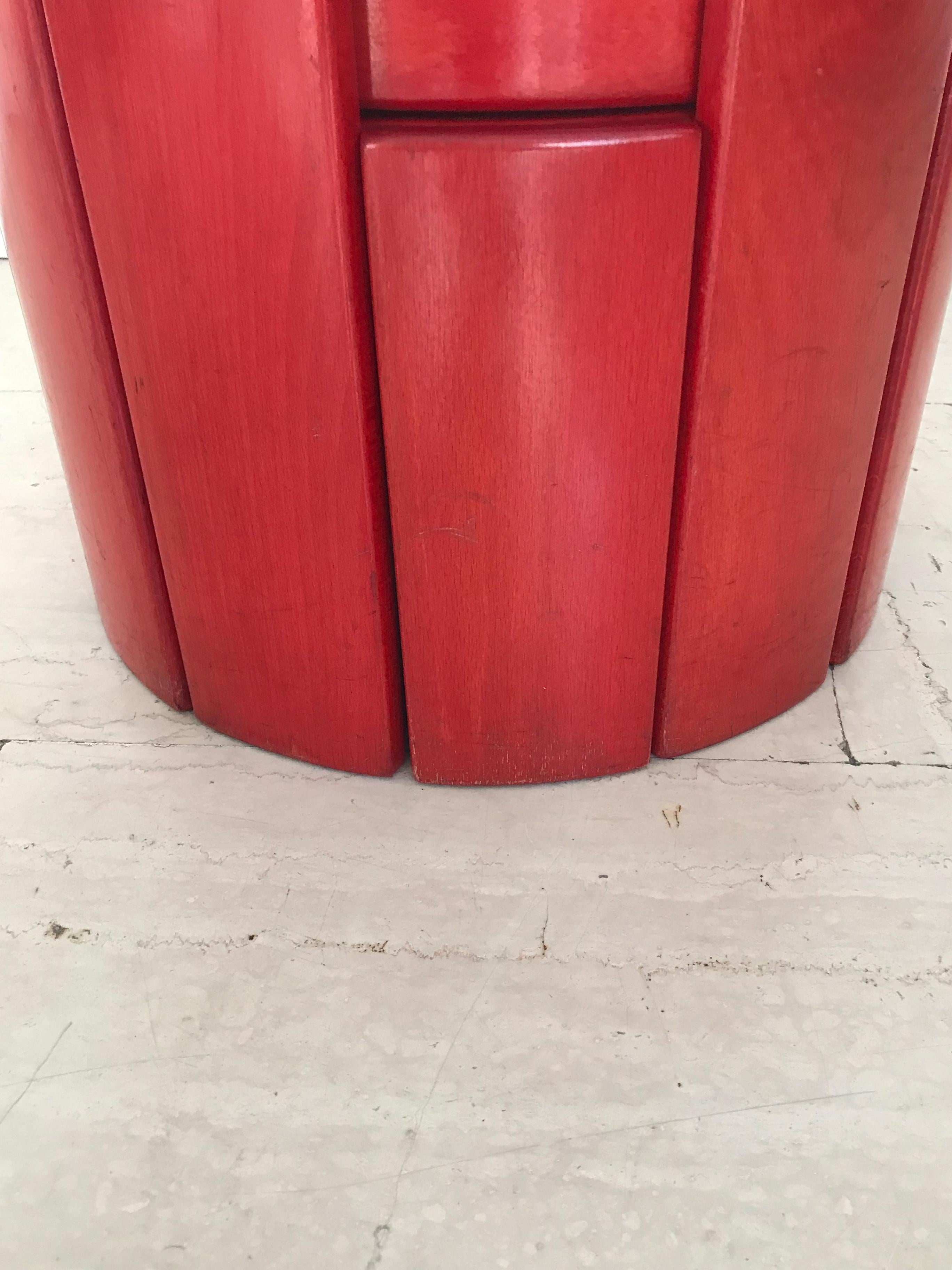 Gianfranco Frattini Cassina Italian Midcentury Red /80 Model Coffee Tables 1960s 10