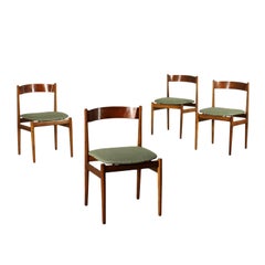 Gianfranco Frattini Chair Stained Beech Foam Fabric, 1960s