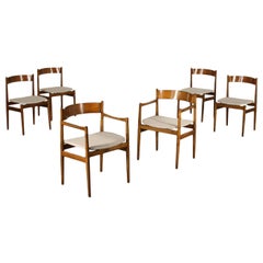 Gianfranco Frattini Chair Stained Beech Sessile Oak Foam Fabric, 1960s Gianfranco Frattini Chair Stained Beech Sessile Oak Foam Fabric, 1960s