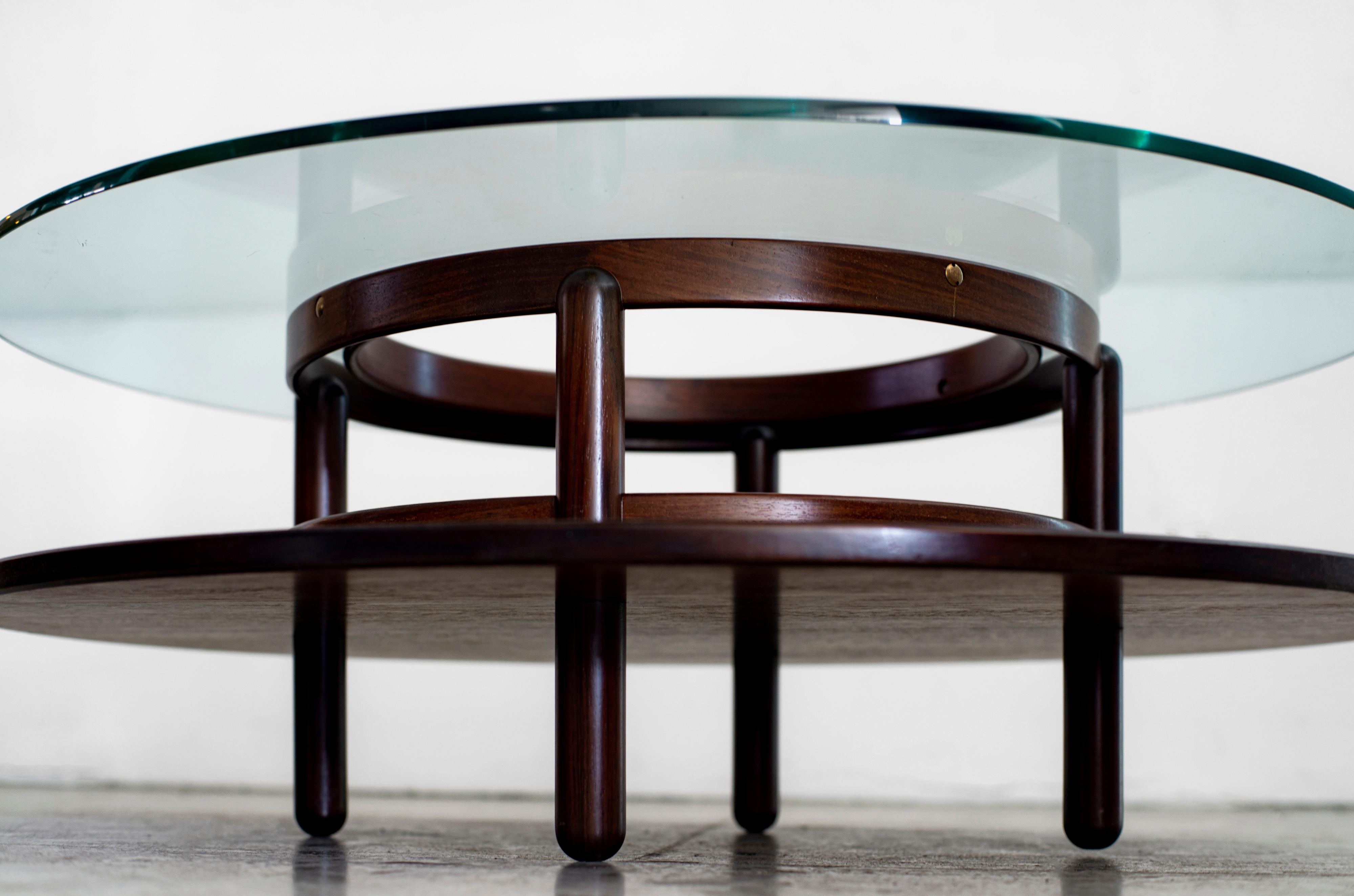 Glass Gianfranco Frattini Attributed Coffee Table