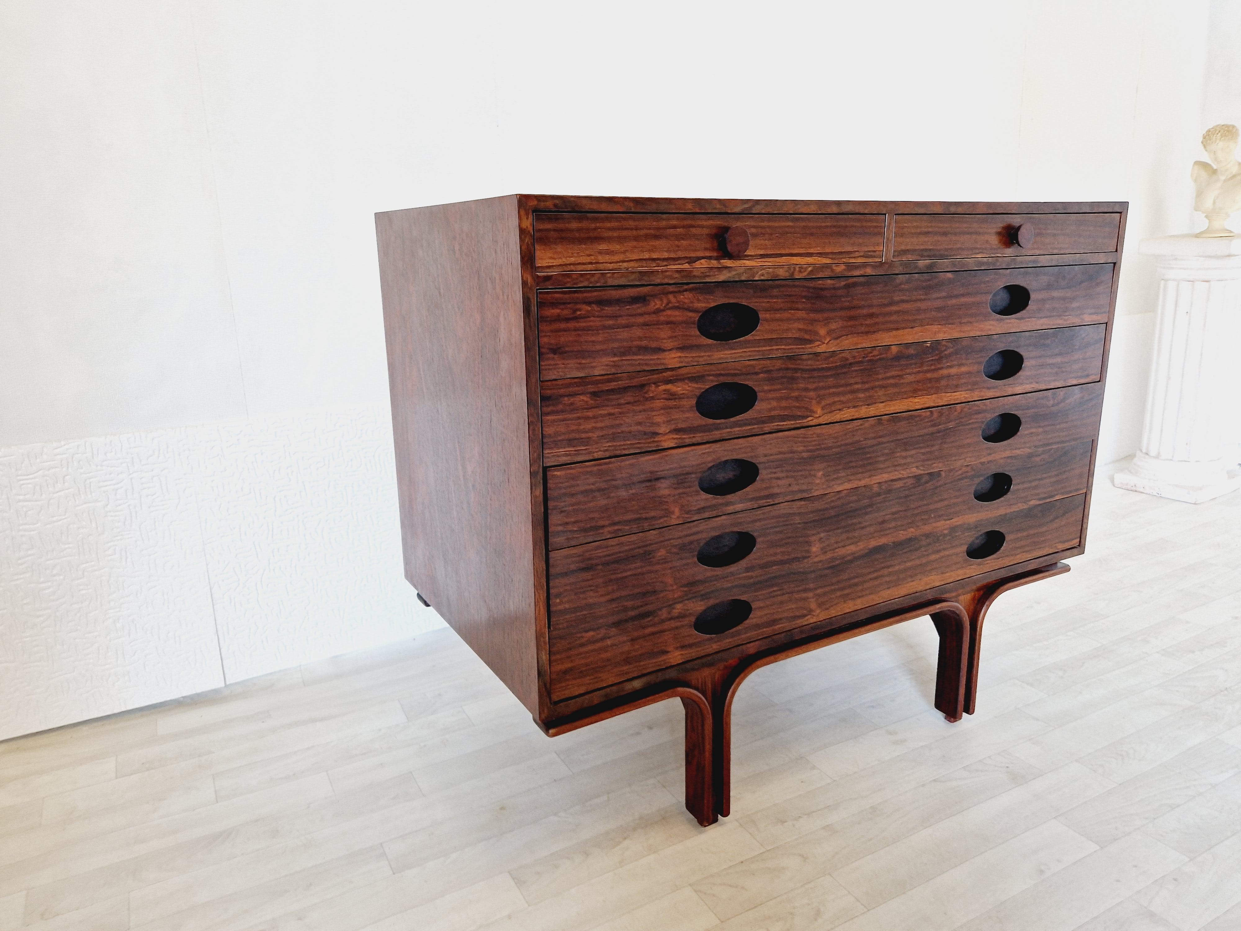 Rosewood Gianfranco Frattini Commode 1926-2004 Model 522  For Sale