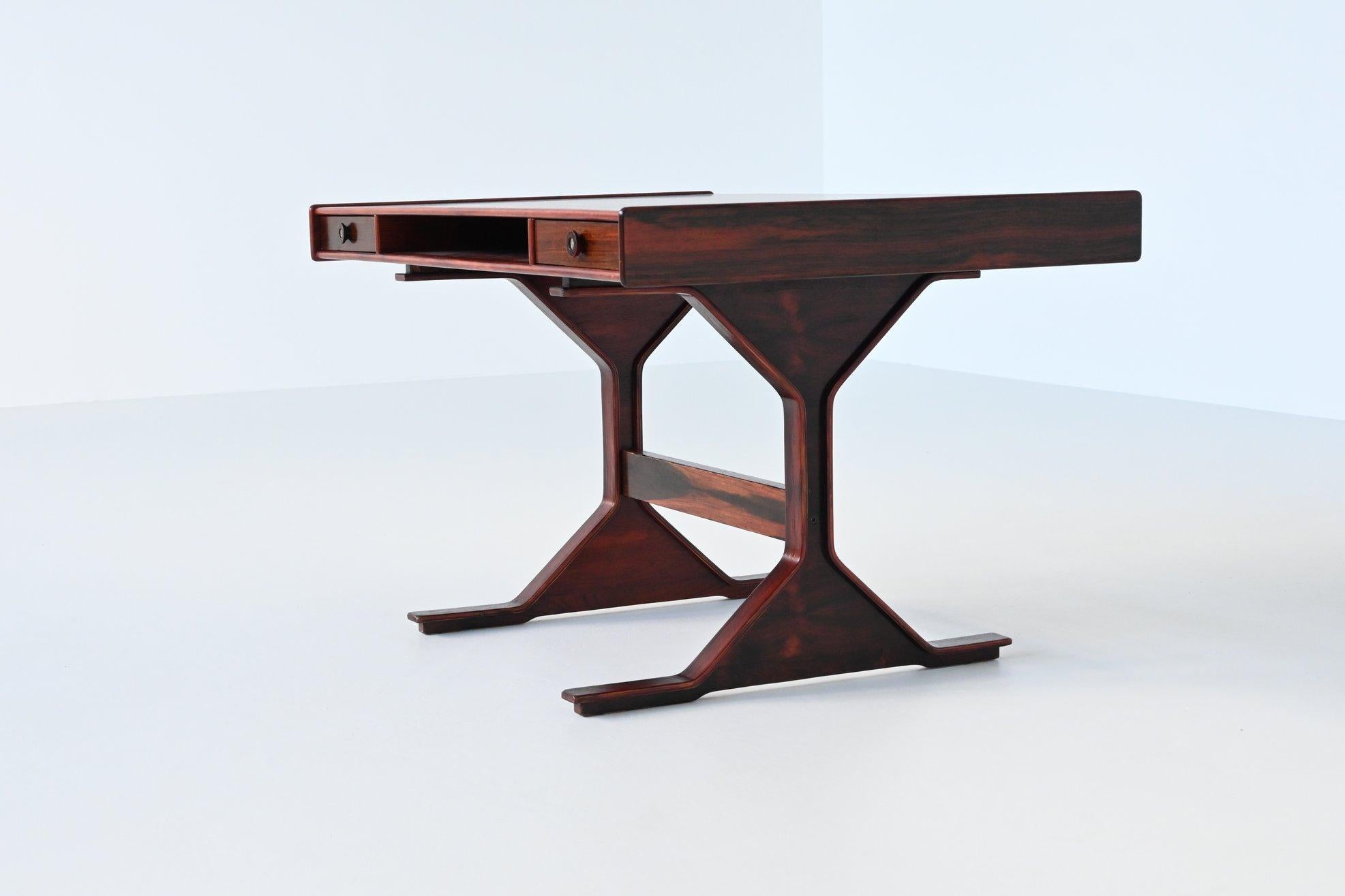 Scrivania Gianfranco Frattini modello 530 in palissandro Bernini Italia 1957 3