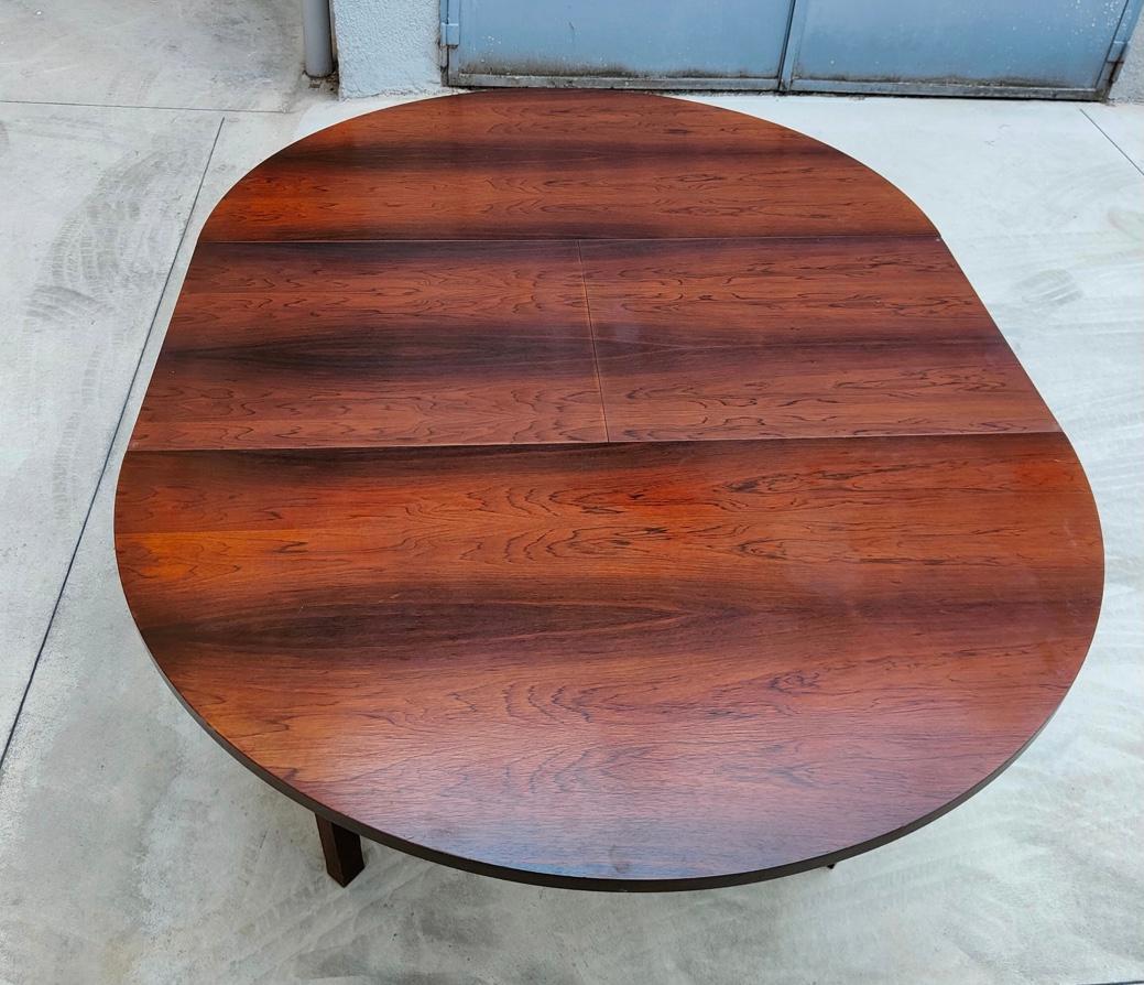 Gianfranco Frattini extendable dining table wood iron, 1955, Italy.