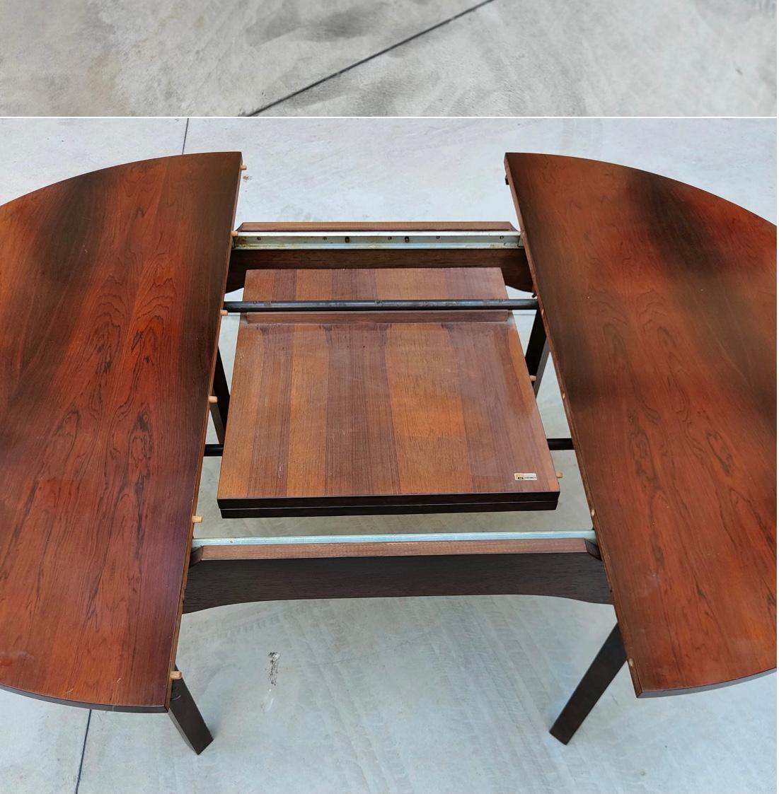 Italian Gianfranco Frattini Extendable Dining Table Wood Iron, 1955, Italy