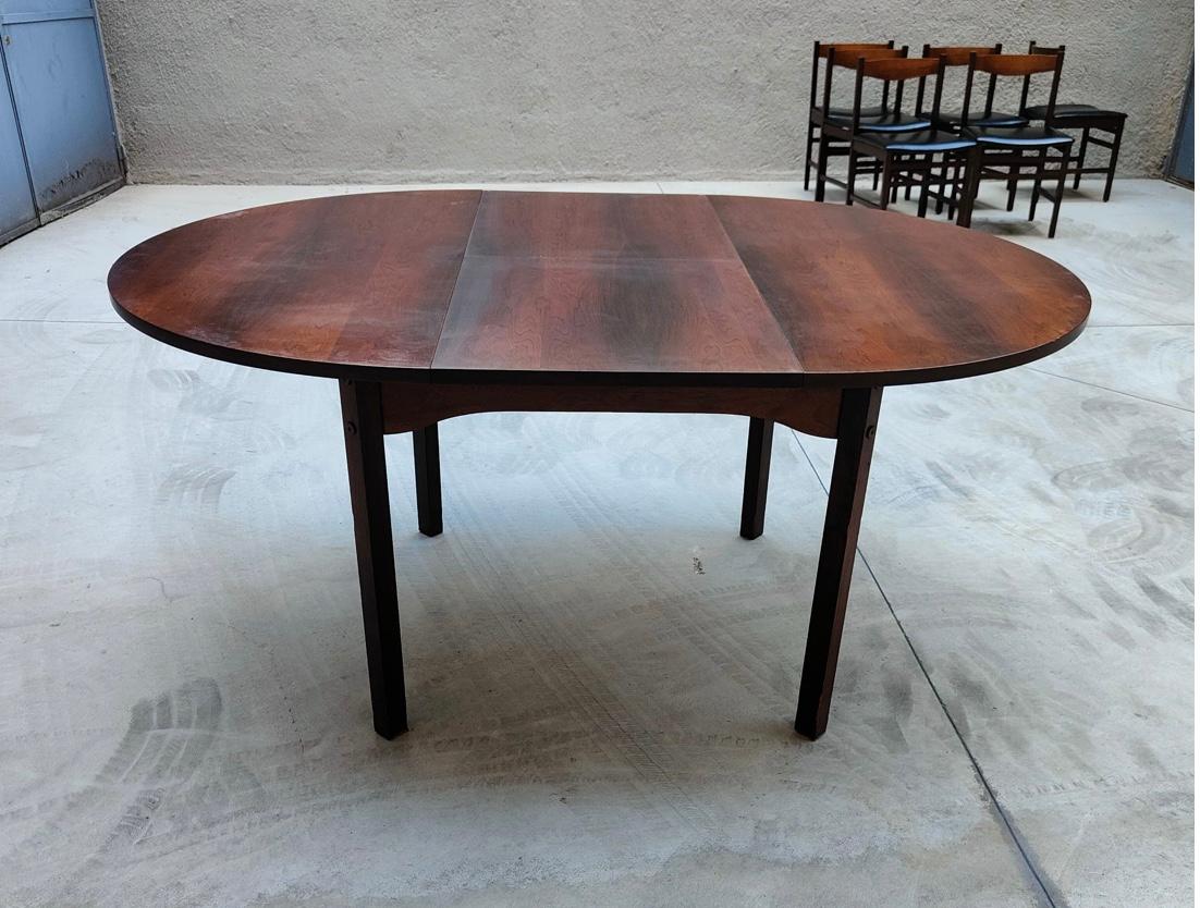 Mid-20th Century Gianfranco Frattini Extendable Dining Table Wood Iron, 1955, Italy