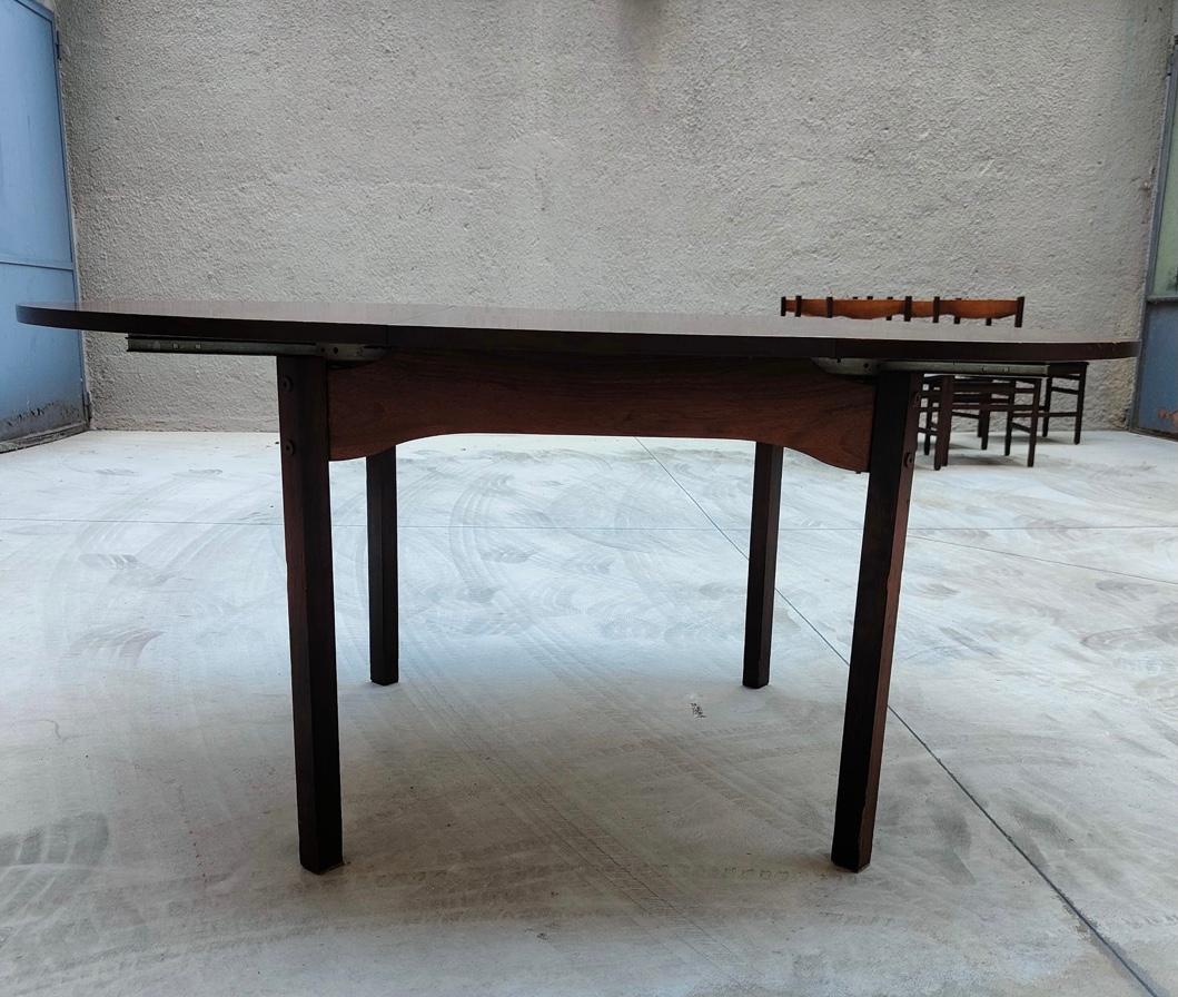 Gianfranco Frattini Extendable Dining Table Wood Iron, 1955, Italy 1