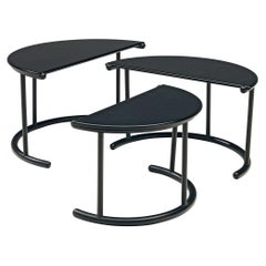 Gianfranco Frattini for Acerbis Nesting Tables 'Tria' in Black
