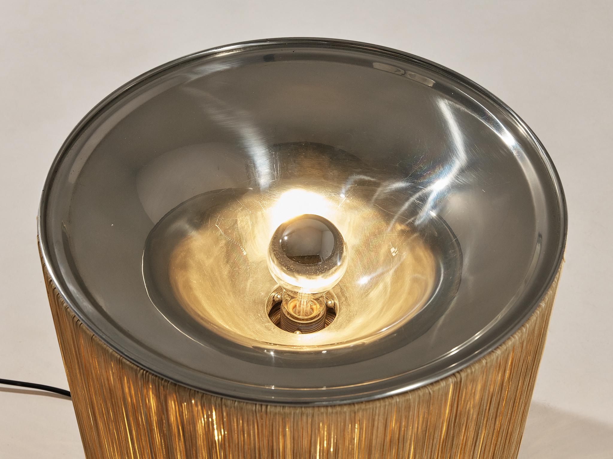 Mid-Century Modern Gianfranco Frattini for Arteluce Table Lamp in Beige Rayon