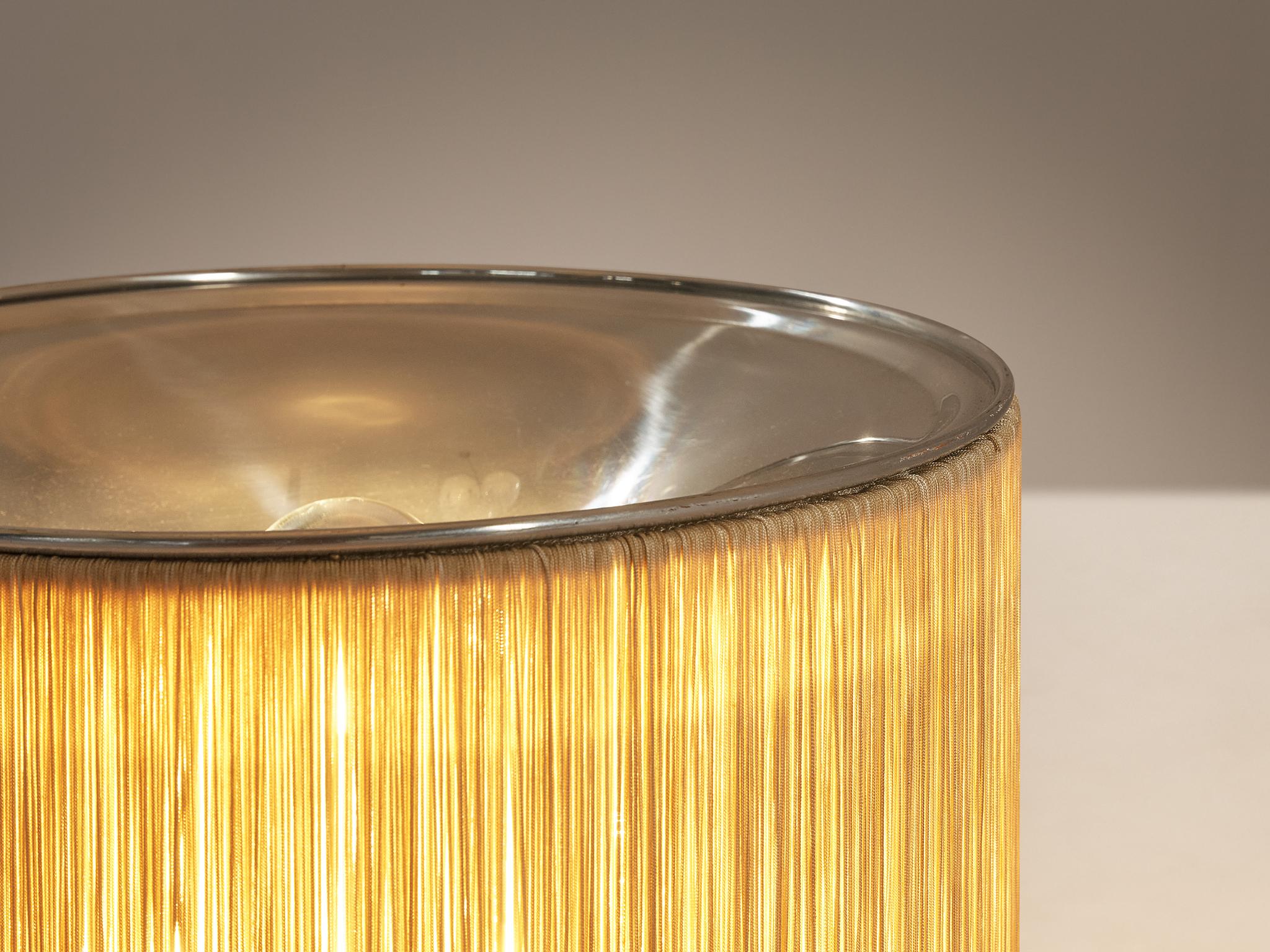 Aluminum Gianfranco Frattini for Arteluce Table Lamp in Beige Rayon