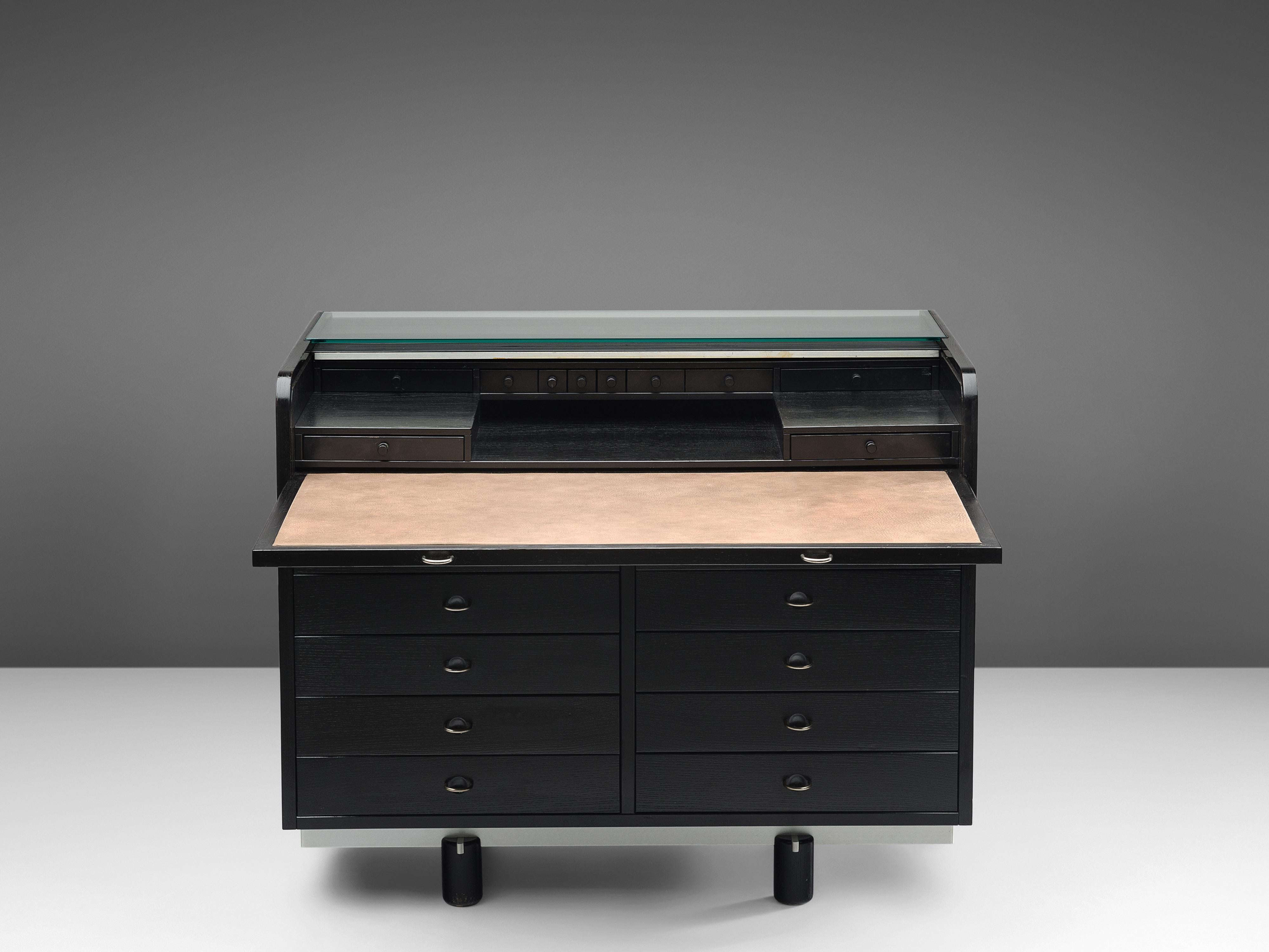 Italian Gianfranco Frattini for Bernini Cabinet with Built-in Desk