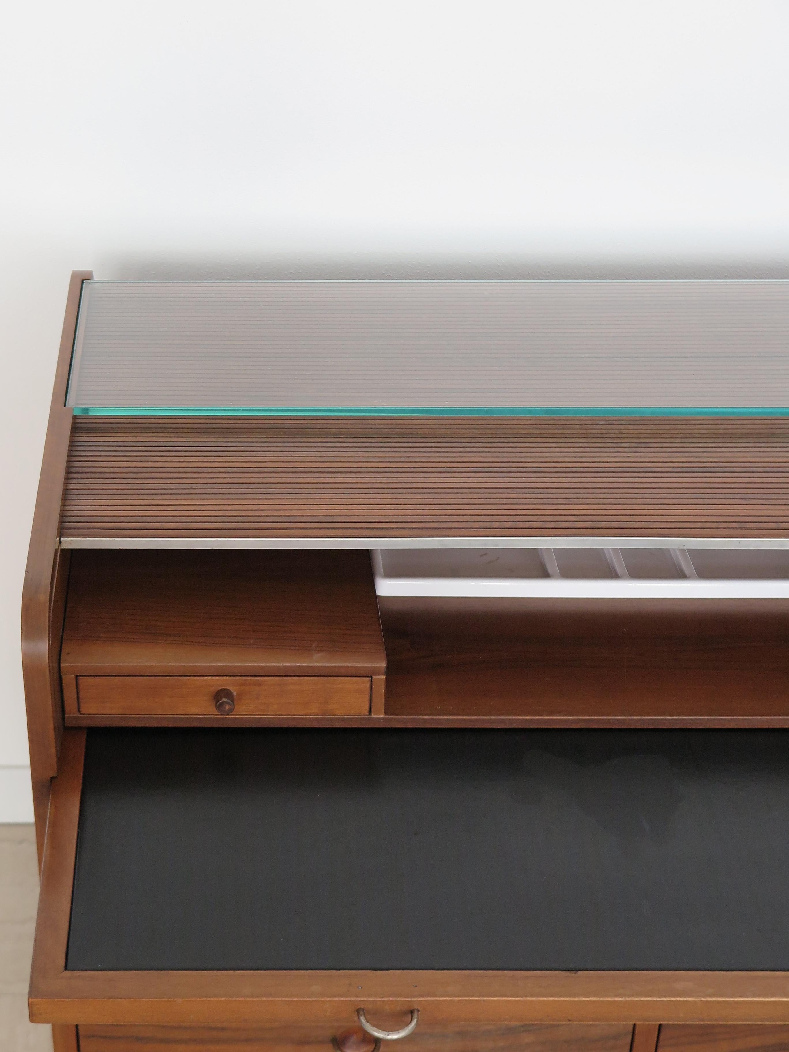 Gianfranco Frattini for Bernini Italian Walnut Segretaire Chest of Drawers, 1997 7