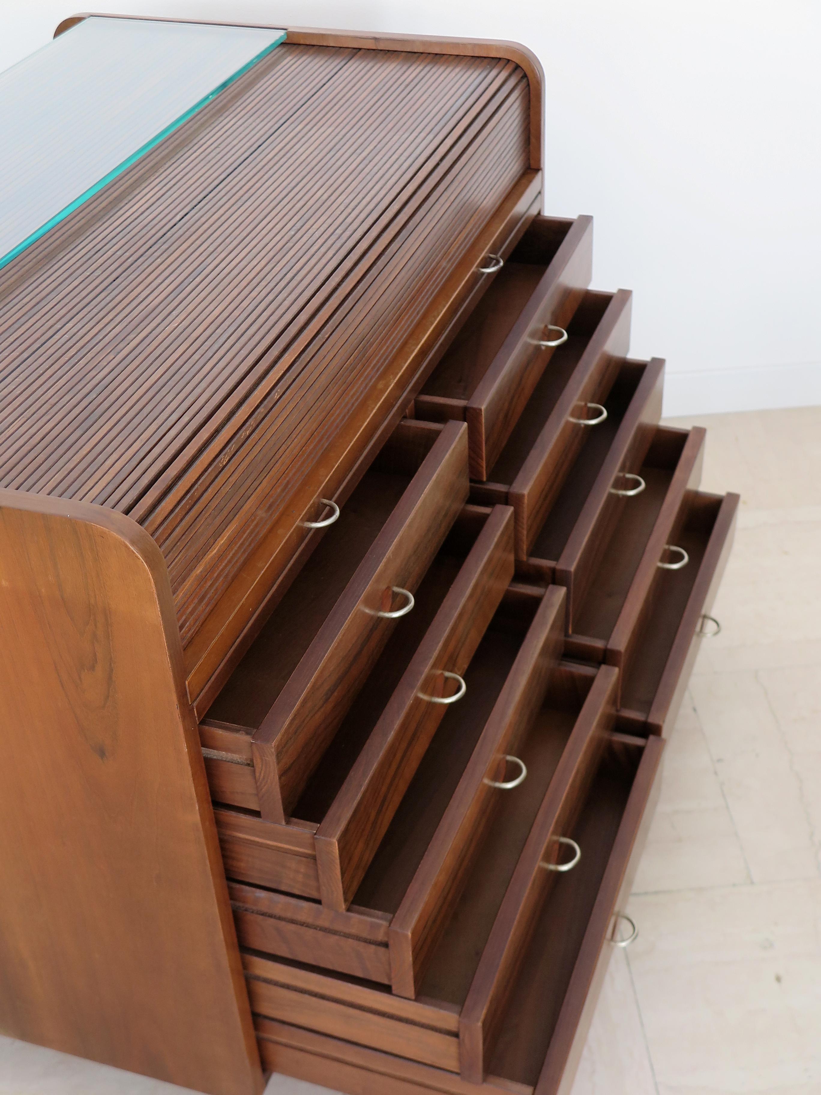 Gianfranco Frattini for Bernini Italian Walnut Segretaire Chest of Drawers, 1997 8
