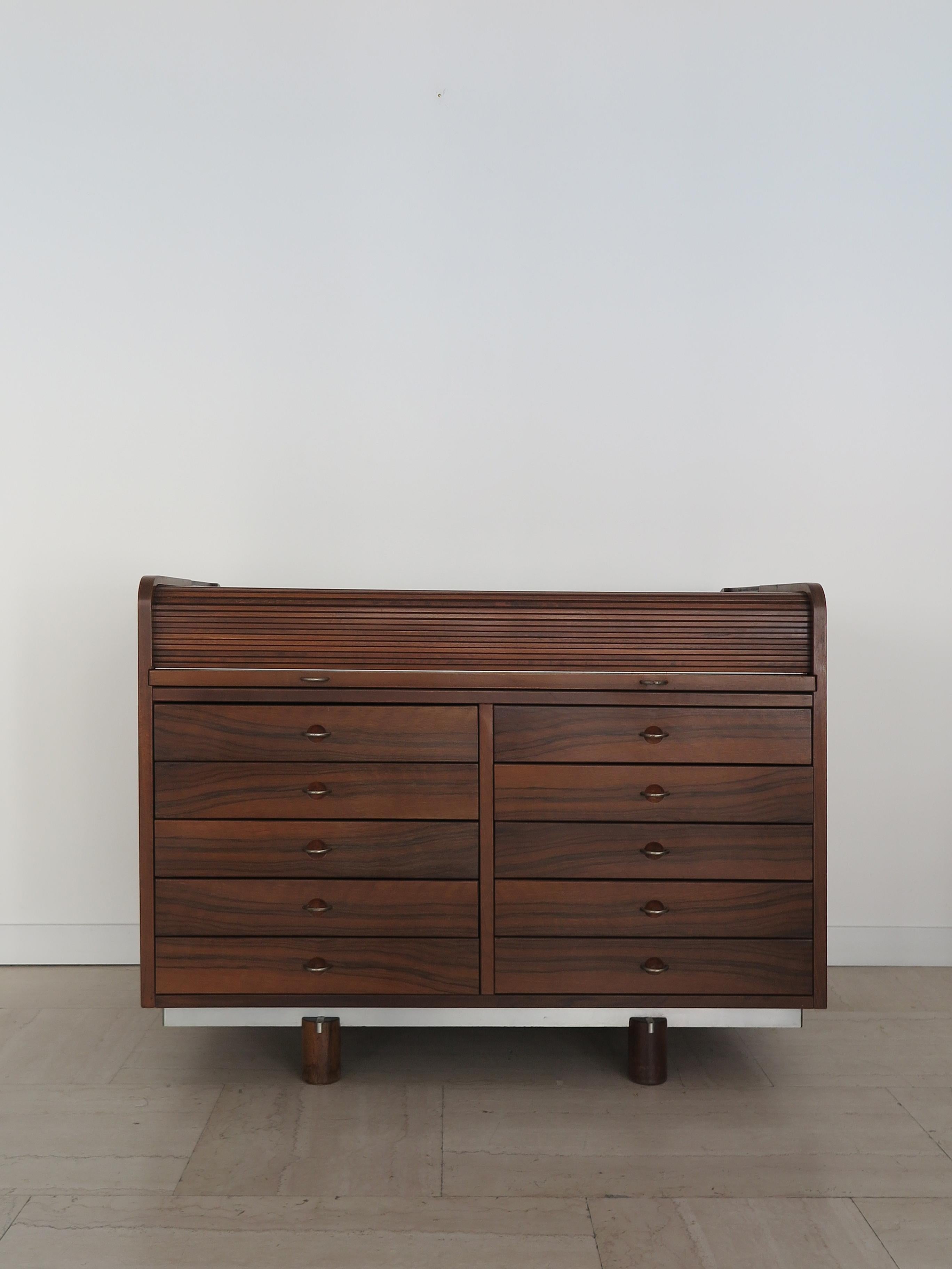 Post-Modern Gianfranco Frattini for Bernini Italian Walnut Segretaire Chest of Drawers, 1997