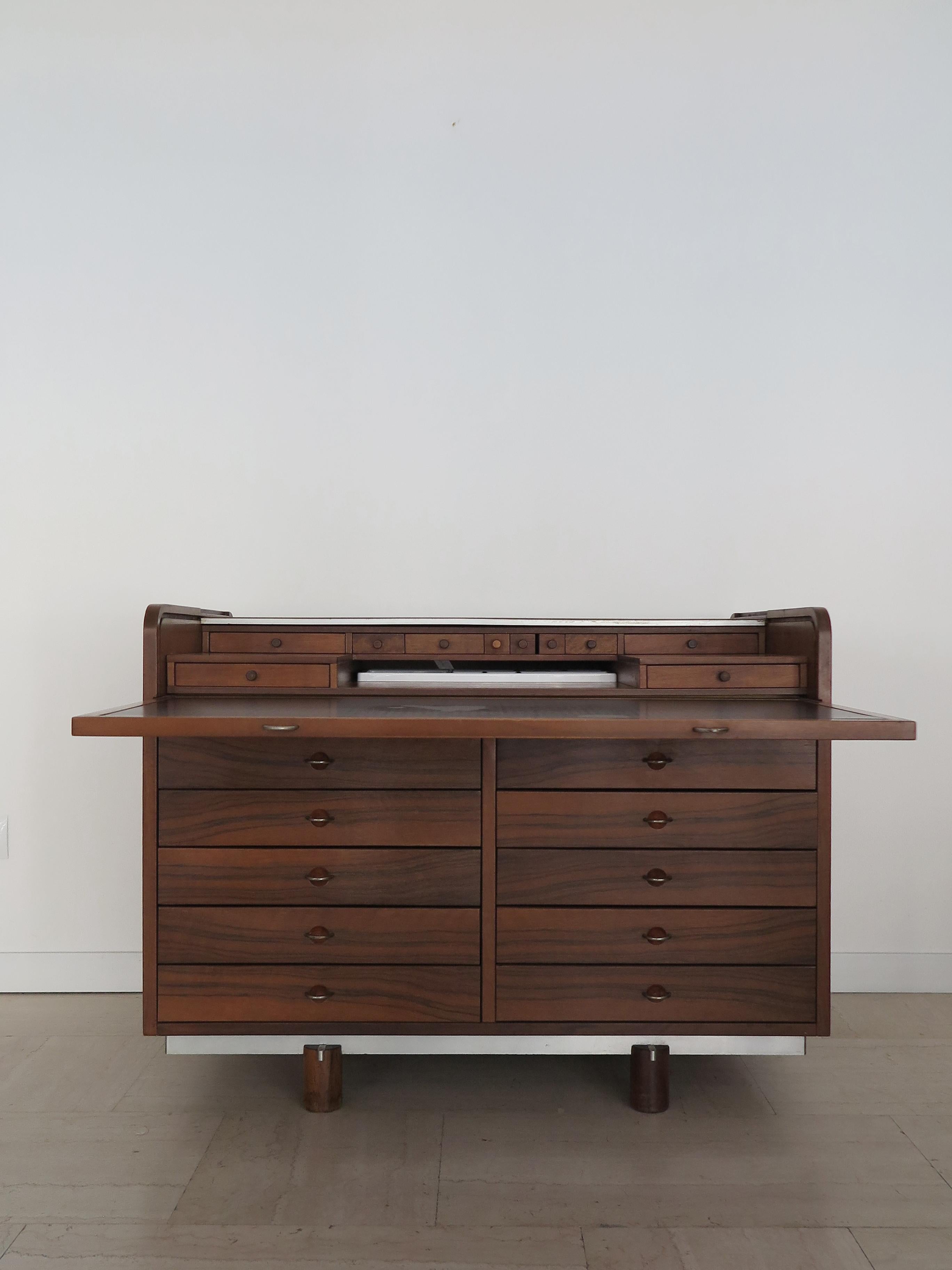 Gianfranco Frattini for Bernini Italian Walnut Segretaire Chest of Drawers, 1997 1