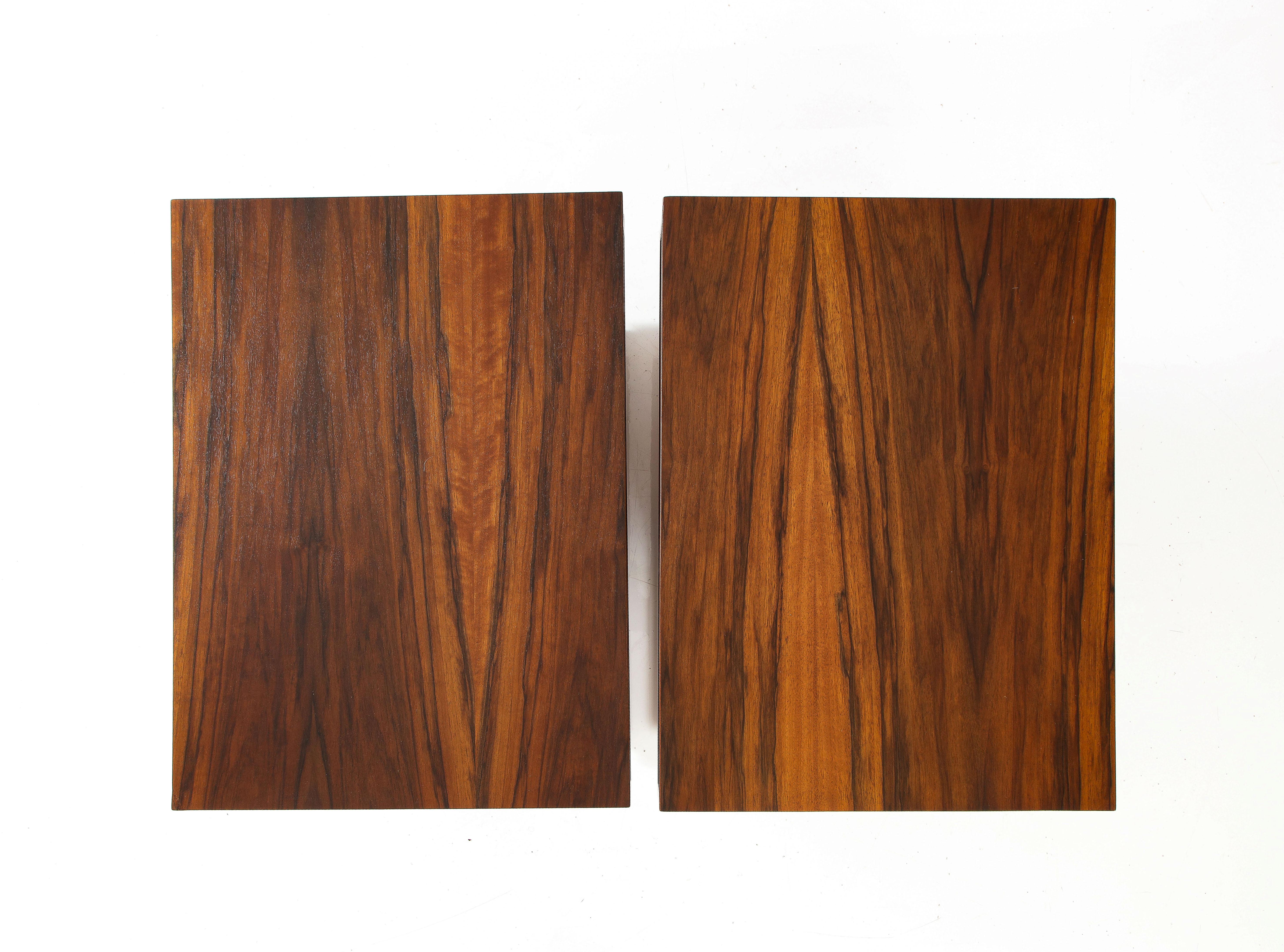 Mid-20th Century Gianfranco Frattini for Bernini Pair of Rosewood Side or Bedside Tables, 1950s
