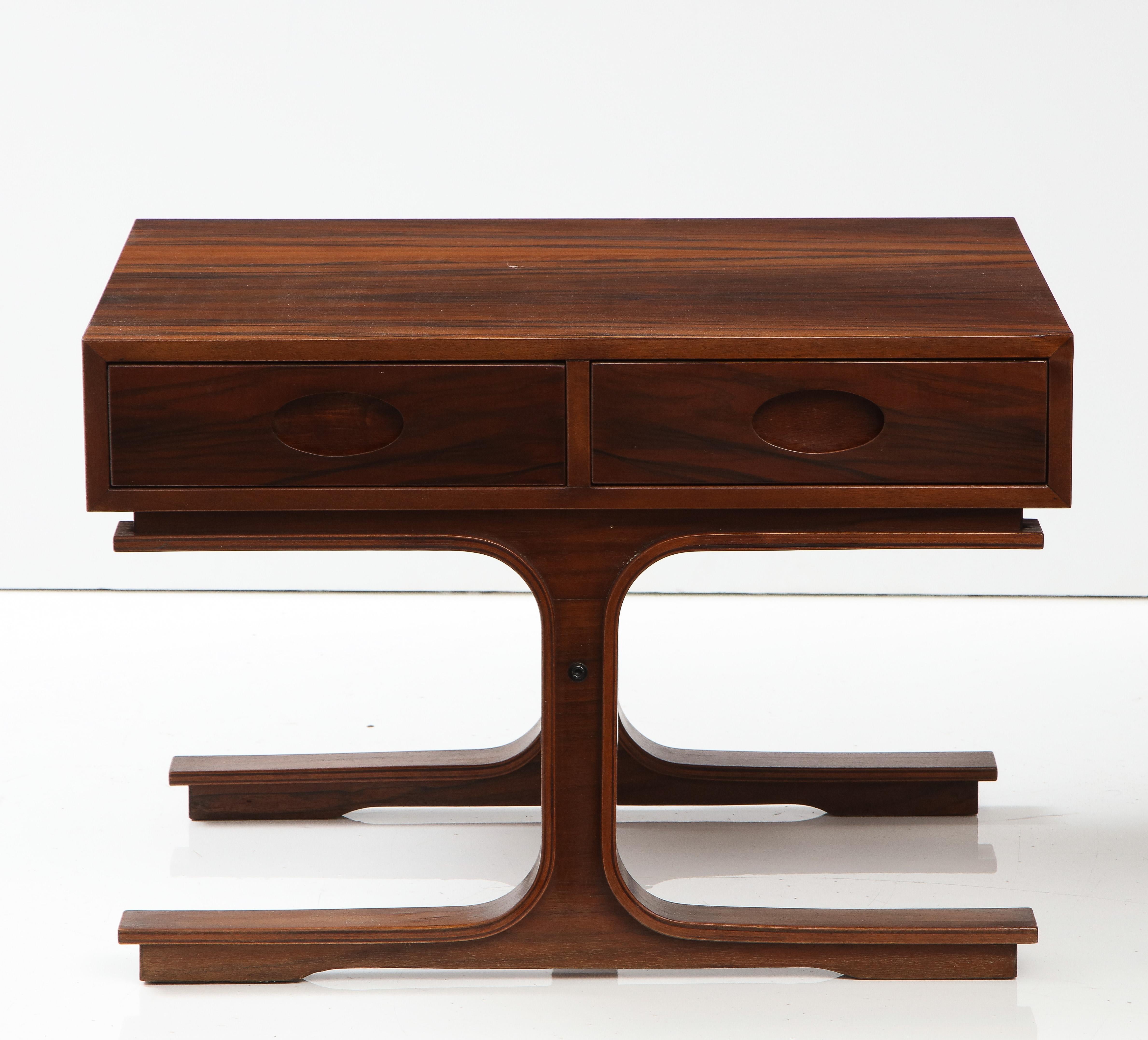 Gianfranco Frattini for Bernini Pair of Rosewood Side or Bedside Tables, 1950s 1