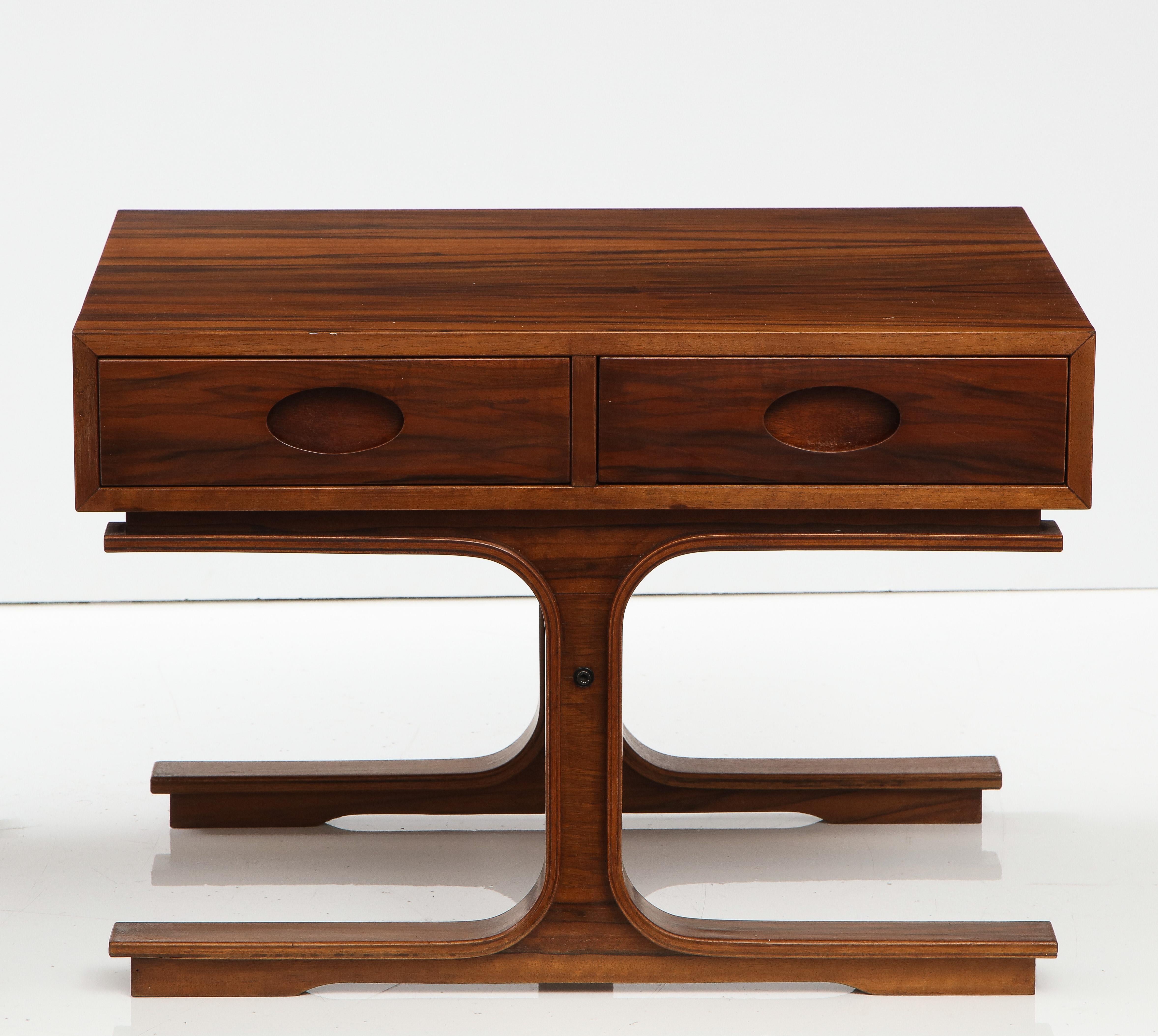 Gianfranco Frattini for Bernini Pair of Rosewood Side or Bedside Tables, 1950s 2