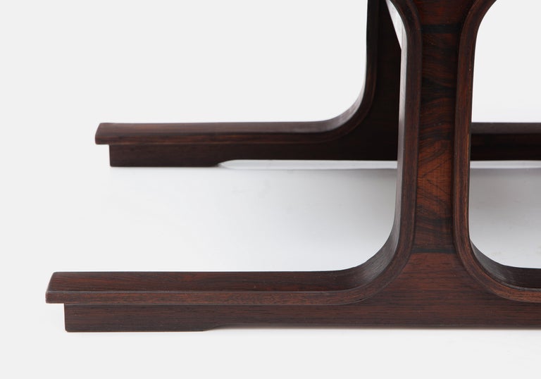 Gianfranco Frattini for Bernini Pair of Rosewood Side or Bedside Tables, 1950s For Sale 3