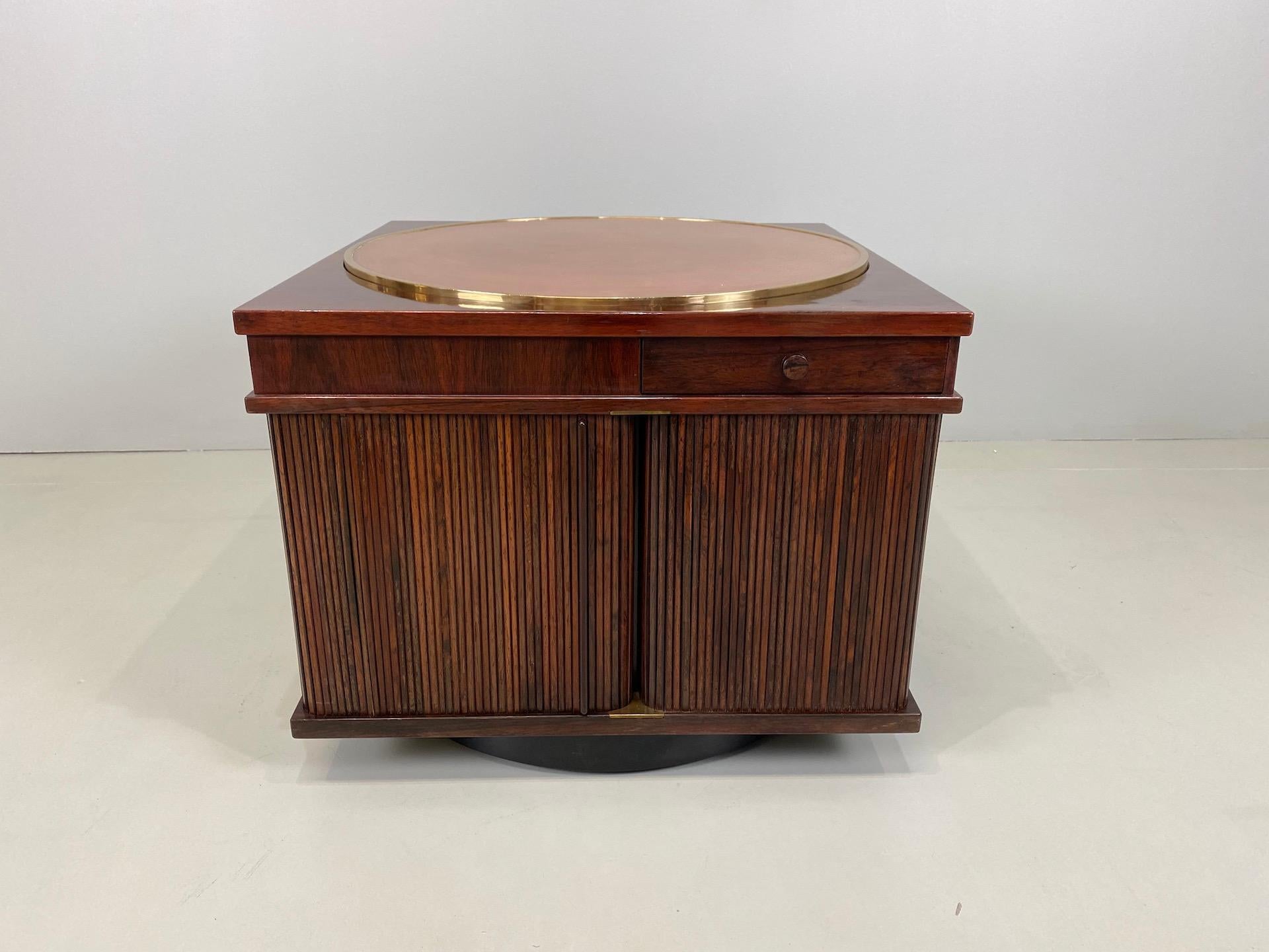 Gianfranco Frattini for Bernini Rosewood Bar Side Table 2