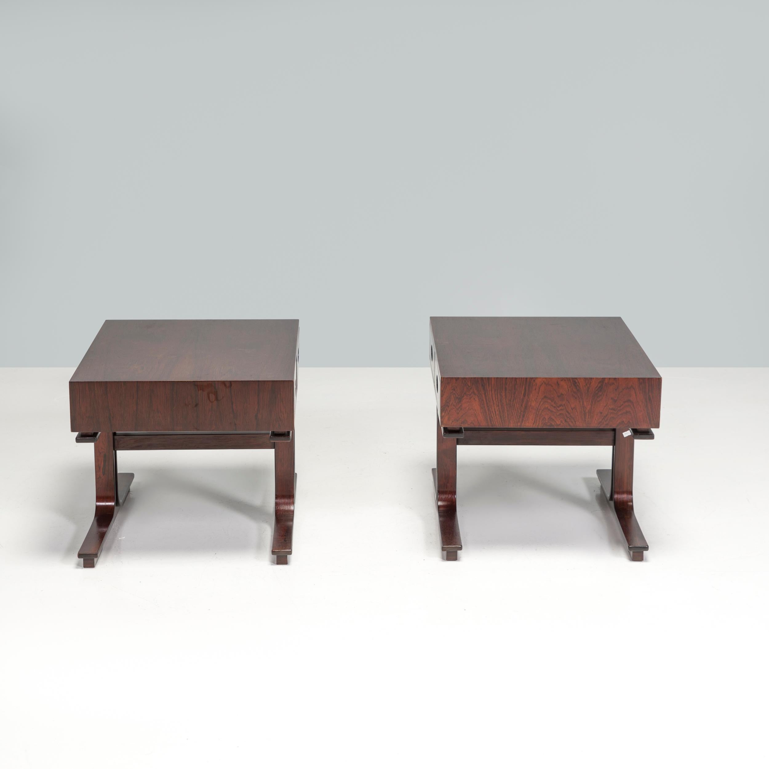 Mid-20th Century  Gianfranco Frattini for Bernini Rosewood Bedside Tables, 1960s, Set of 2