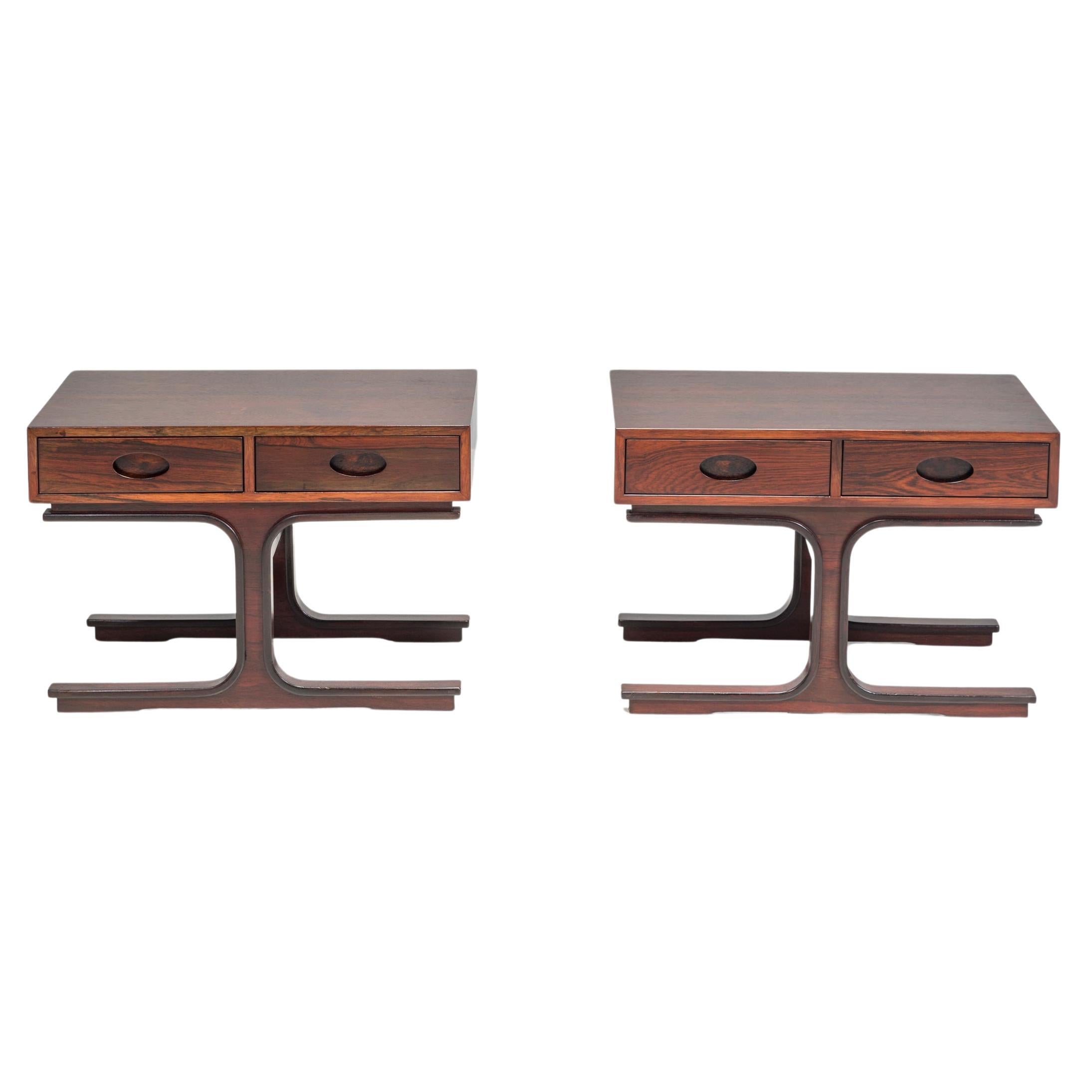  Gianfranco Frattini for Bernini Rosewood Bedside Tables, 1960s, Set of 2