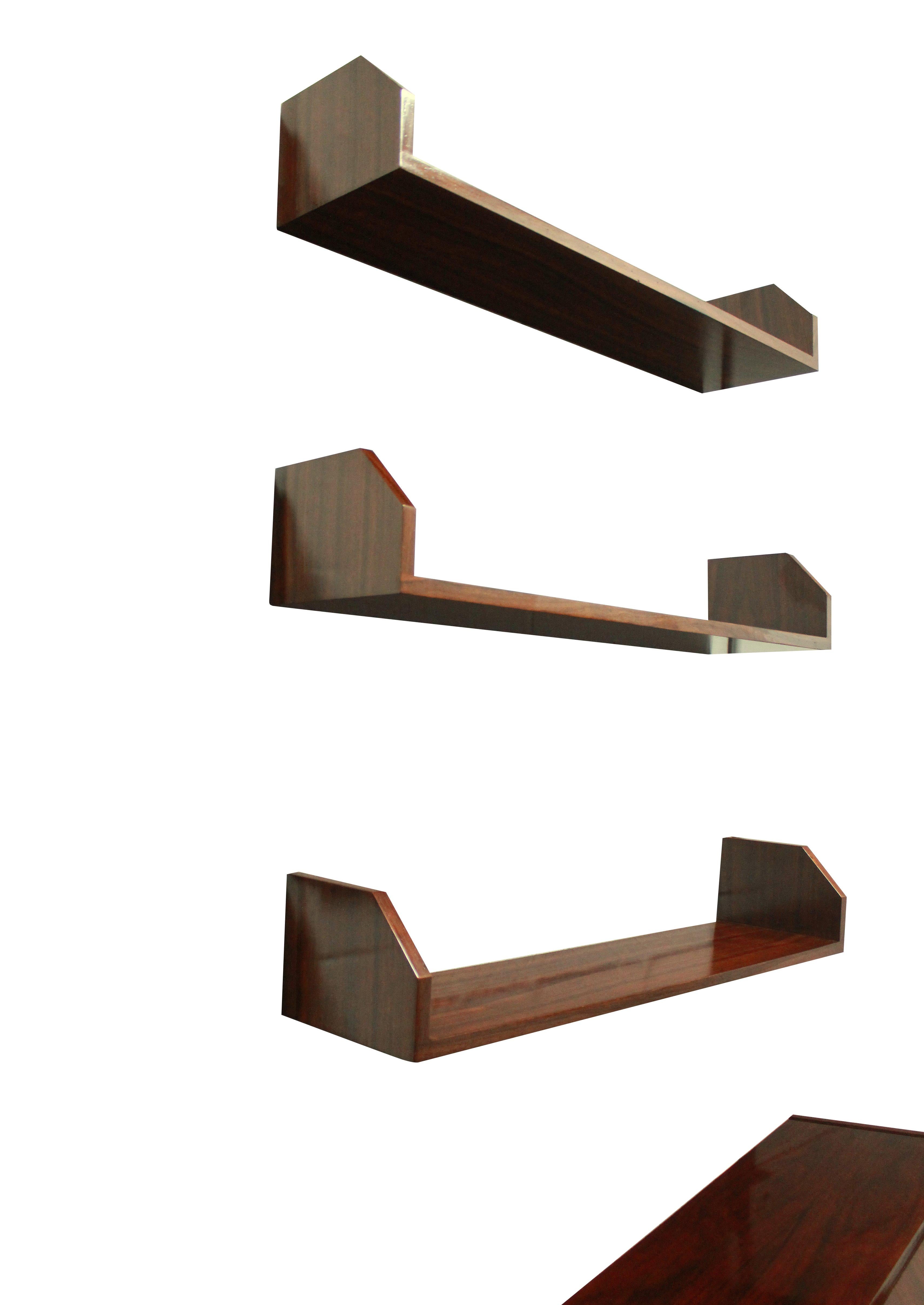 Italian Gianfranco Frattini for Bernini Secrétaire and Wall Shelves