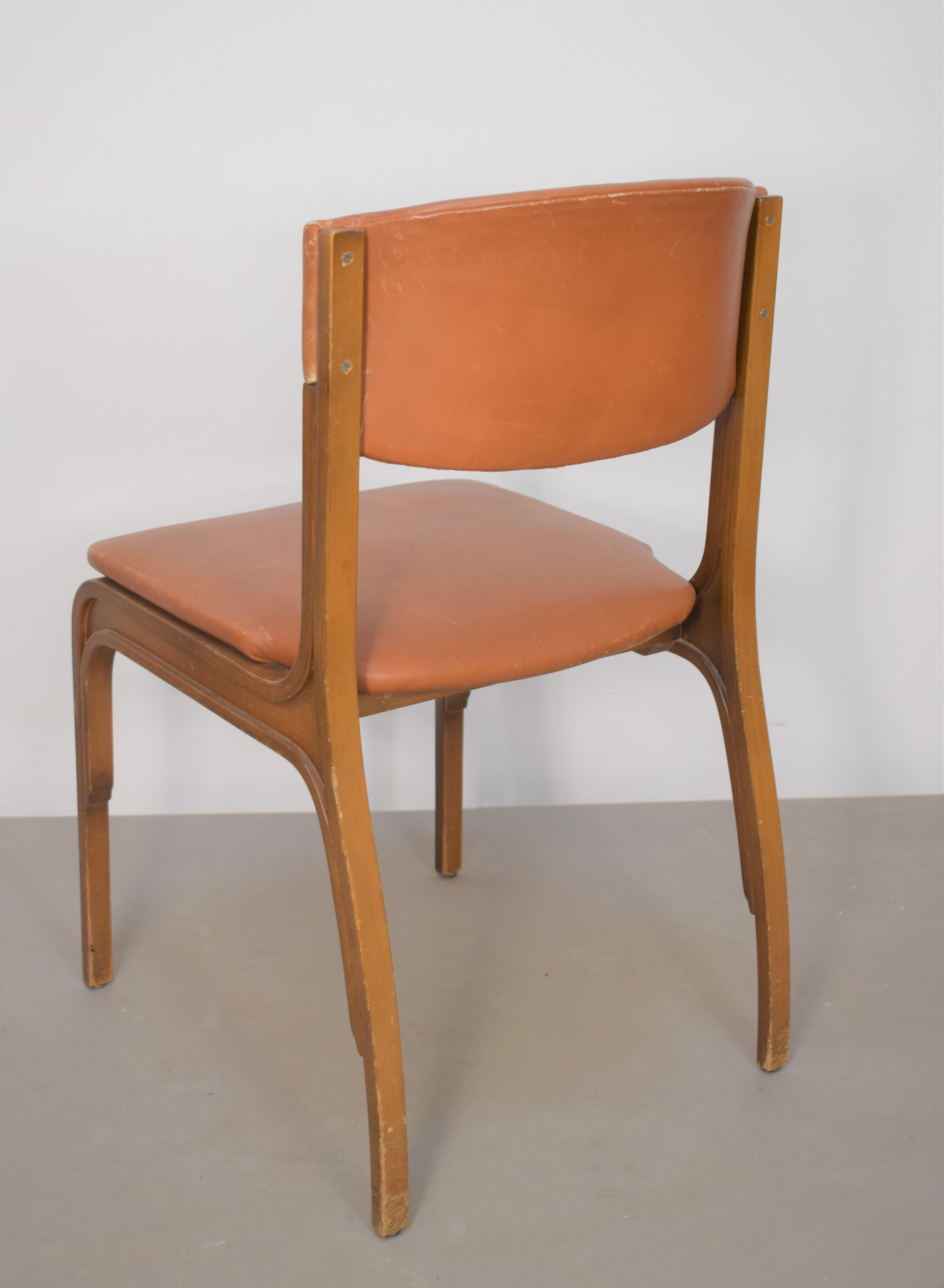 Gianfranco Frattini for Cantieri Carugati, set of six Italian chairs, 1950s 1