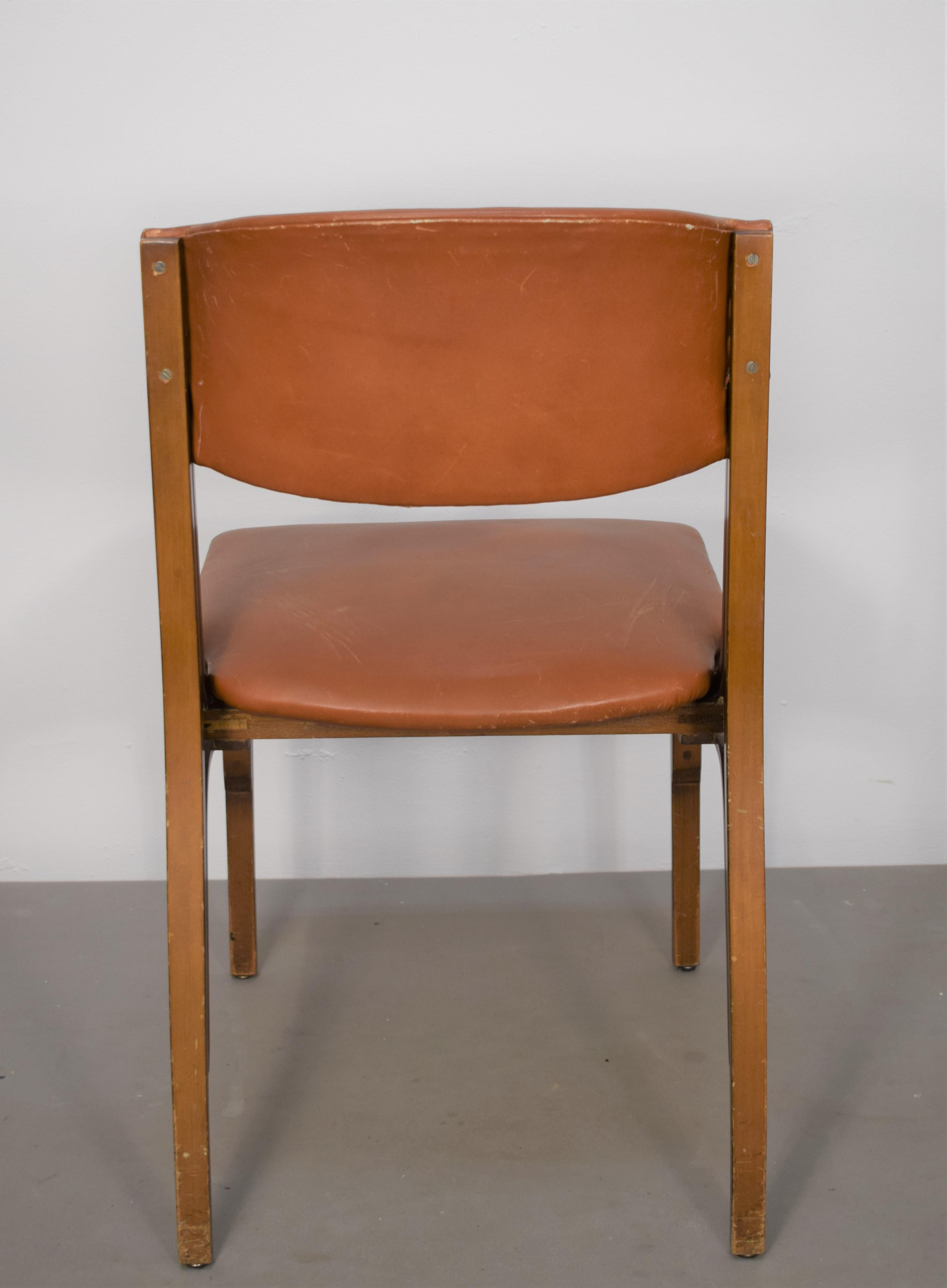 Gianfranco Frattini for Cantieri Carugati, set of six Italian chairs, 1950s 2