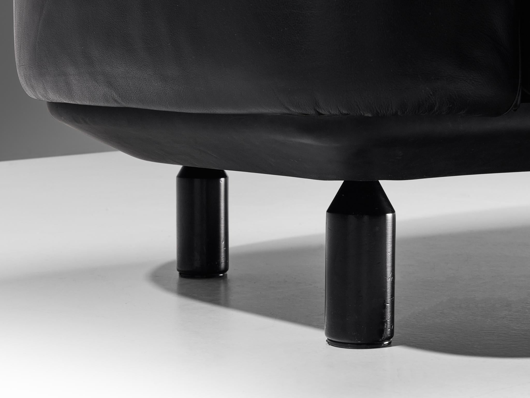 Gianfranco Frattini for Cassina 'Bull' Sofa in Black Leather For Sale 5