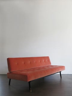 Gianfranco Frattini for Cassina Italian Midcentury Velvet Sofa 1950s