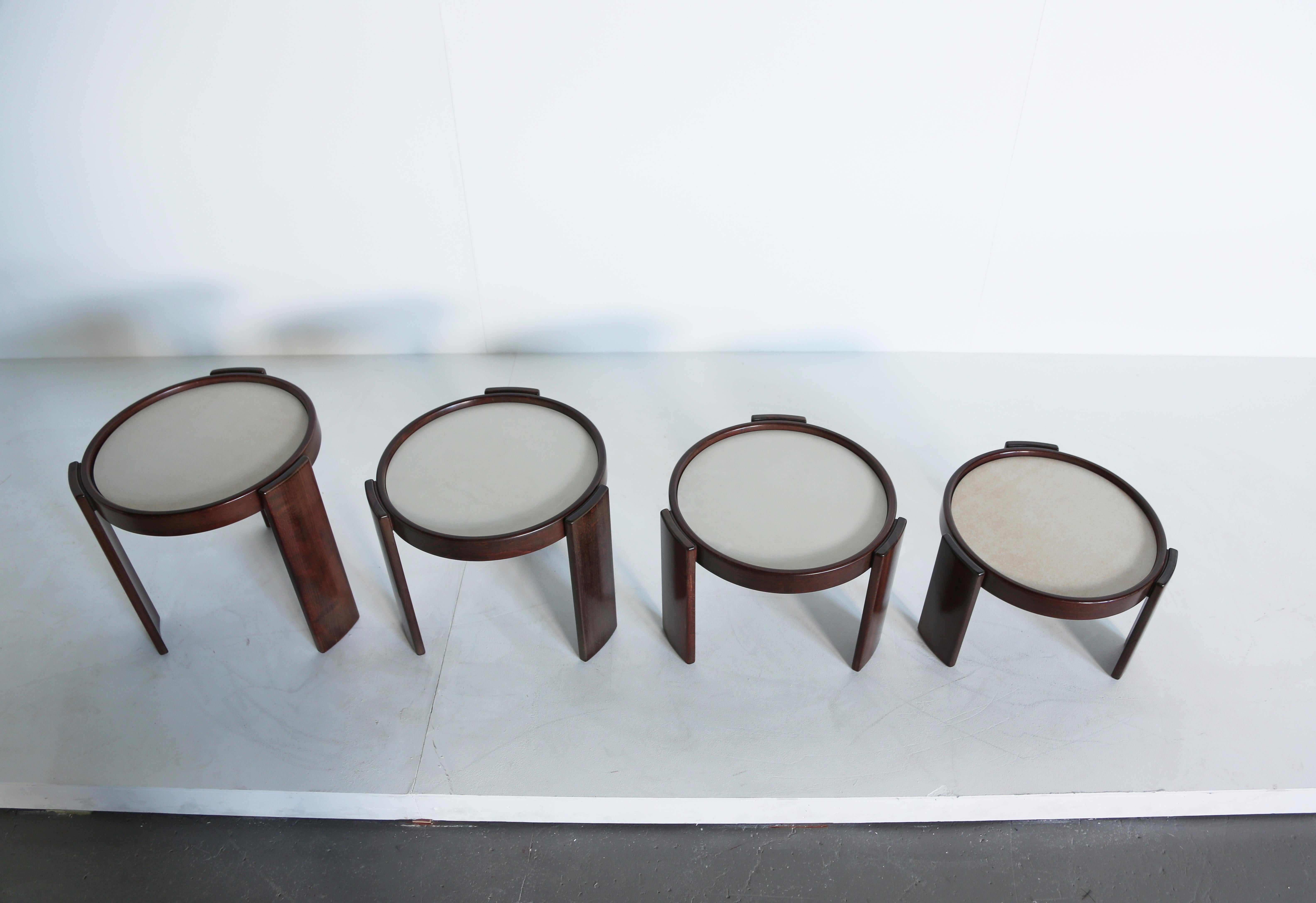Gianfranco Frattini for Cassina Nesting / Stacking Tables, Italy, 1970s 3