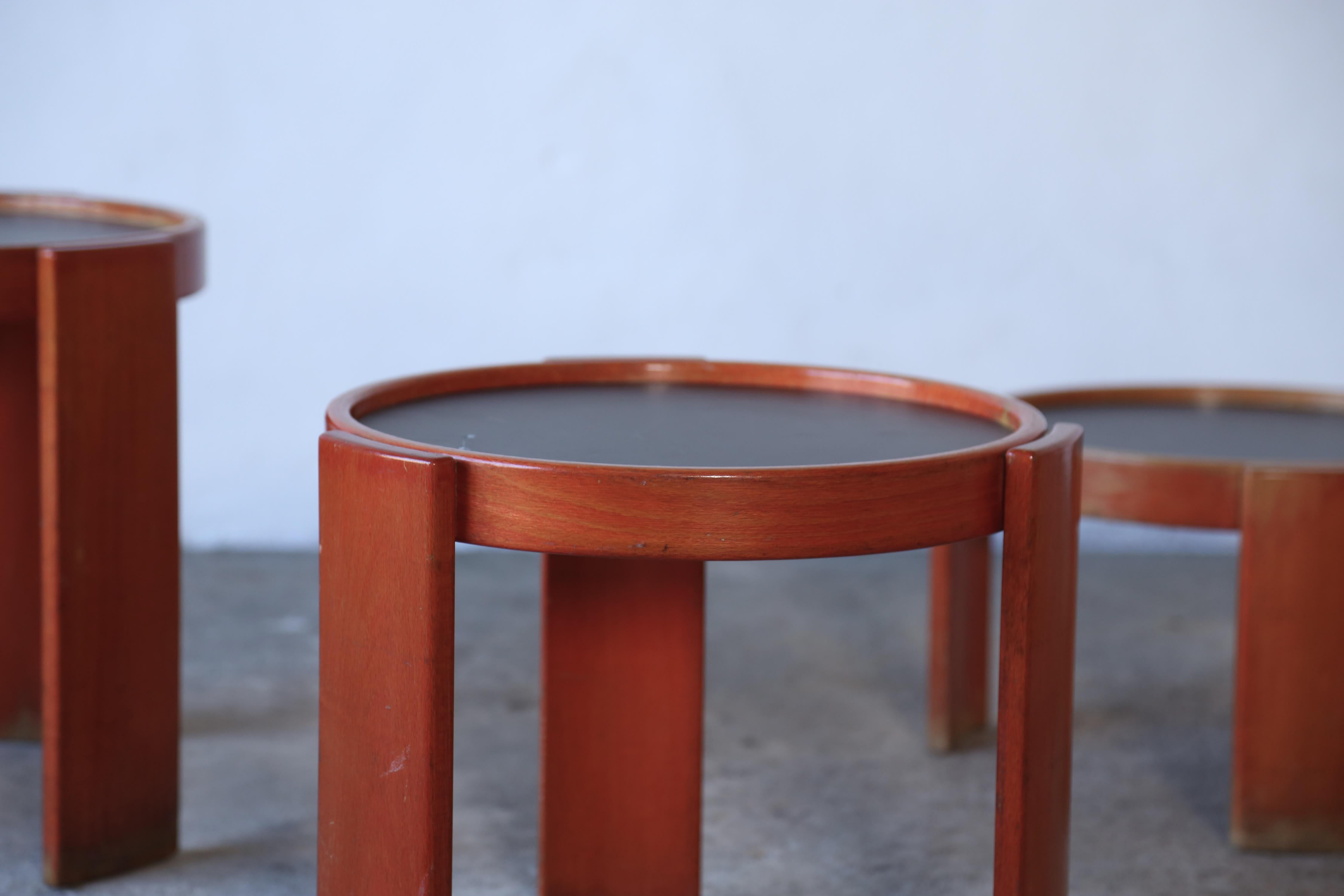 Gianfranco Frattini for Cassina Nesting / Stacking Tables, Italy, 1970s For Sale 4