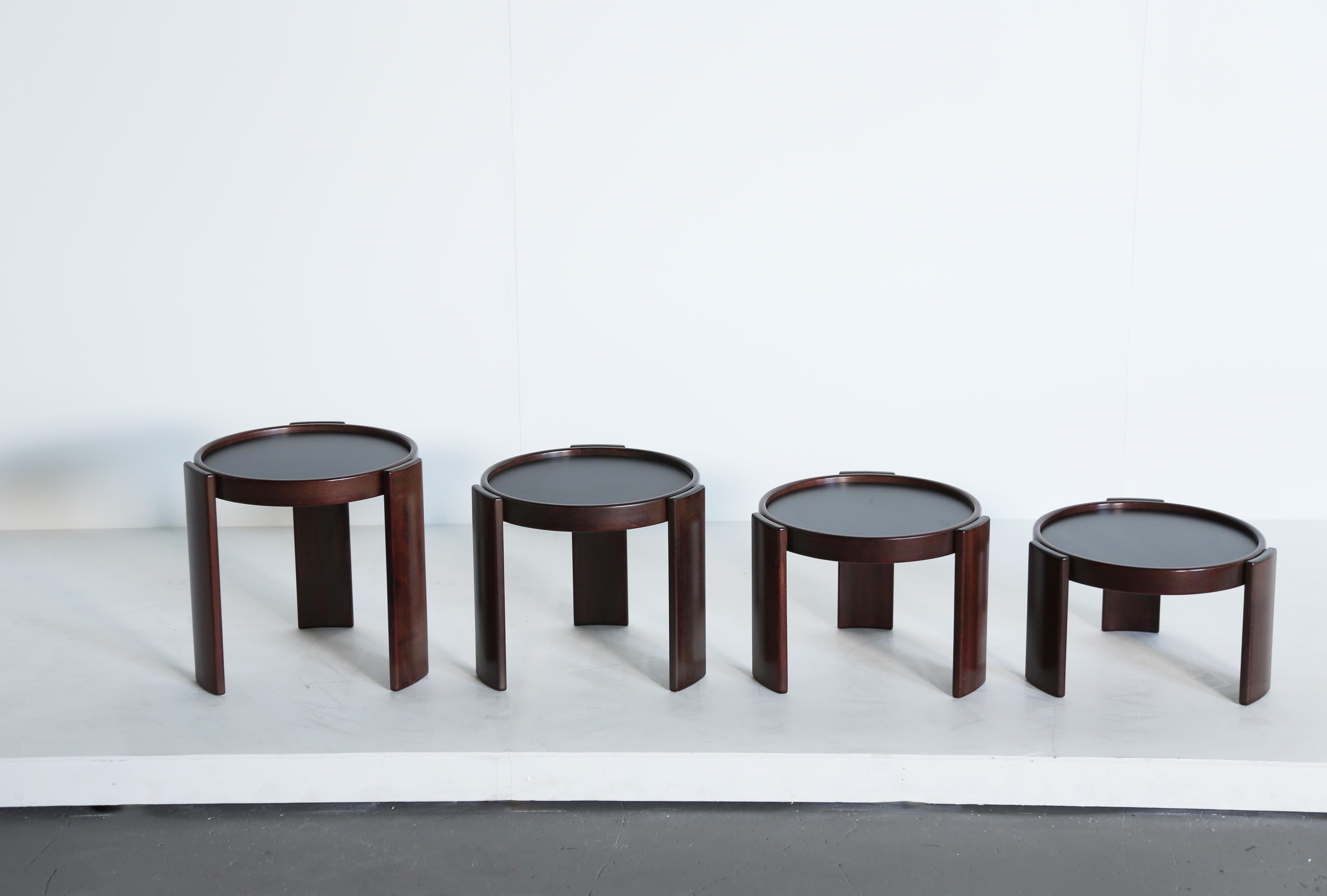 Gianfranco Frattini for Cassina Nesting / Stacking Tables, Italy, 1970s 5