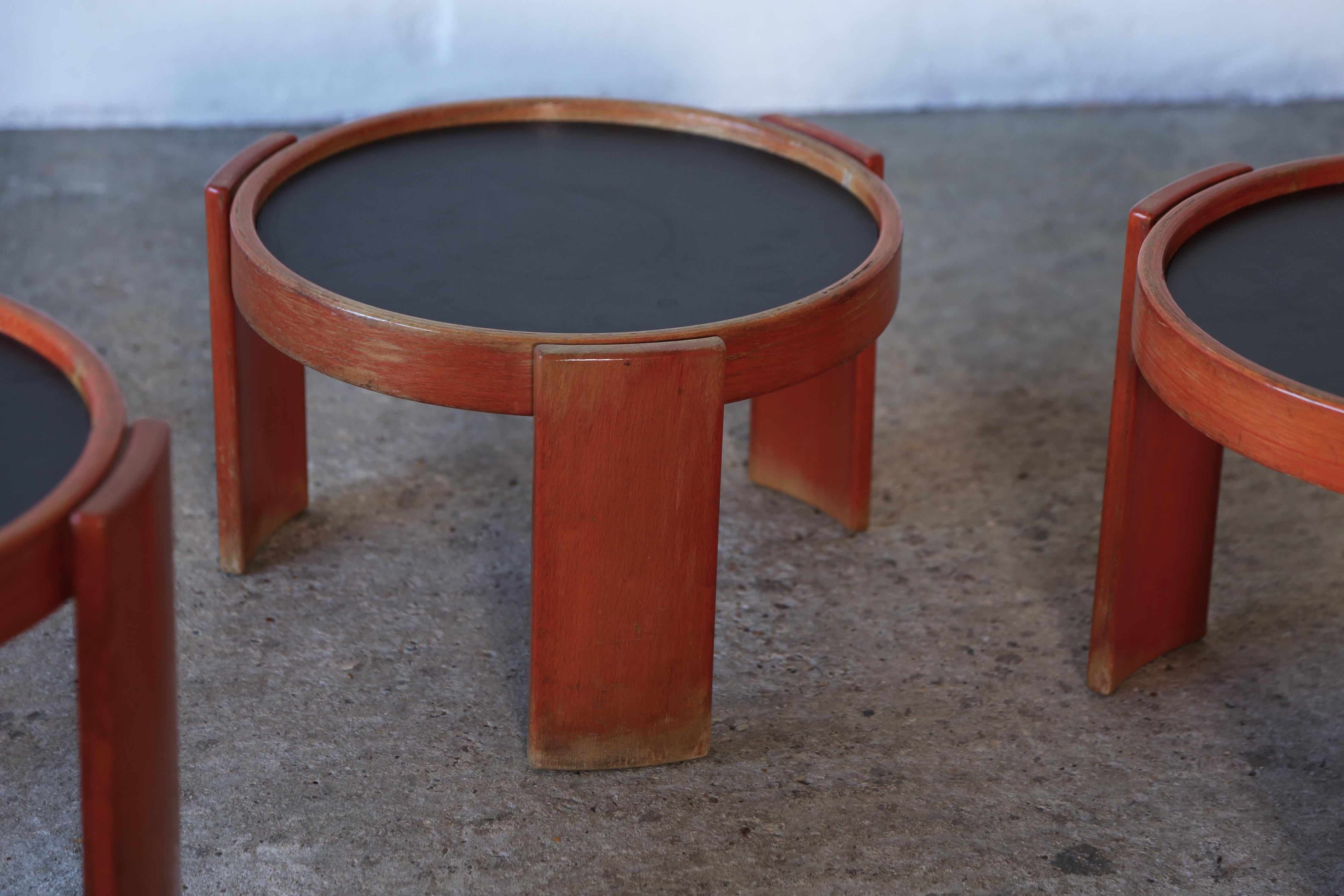 Gianfranco Frattini for Cassina Nesting / Stacking Tables, Italy, 1970s For Sale 6
