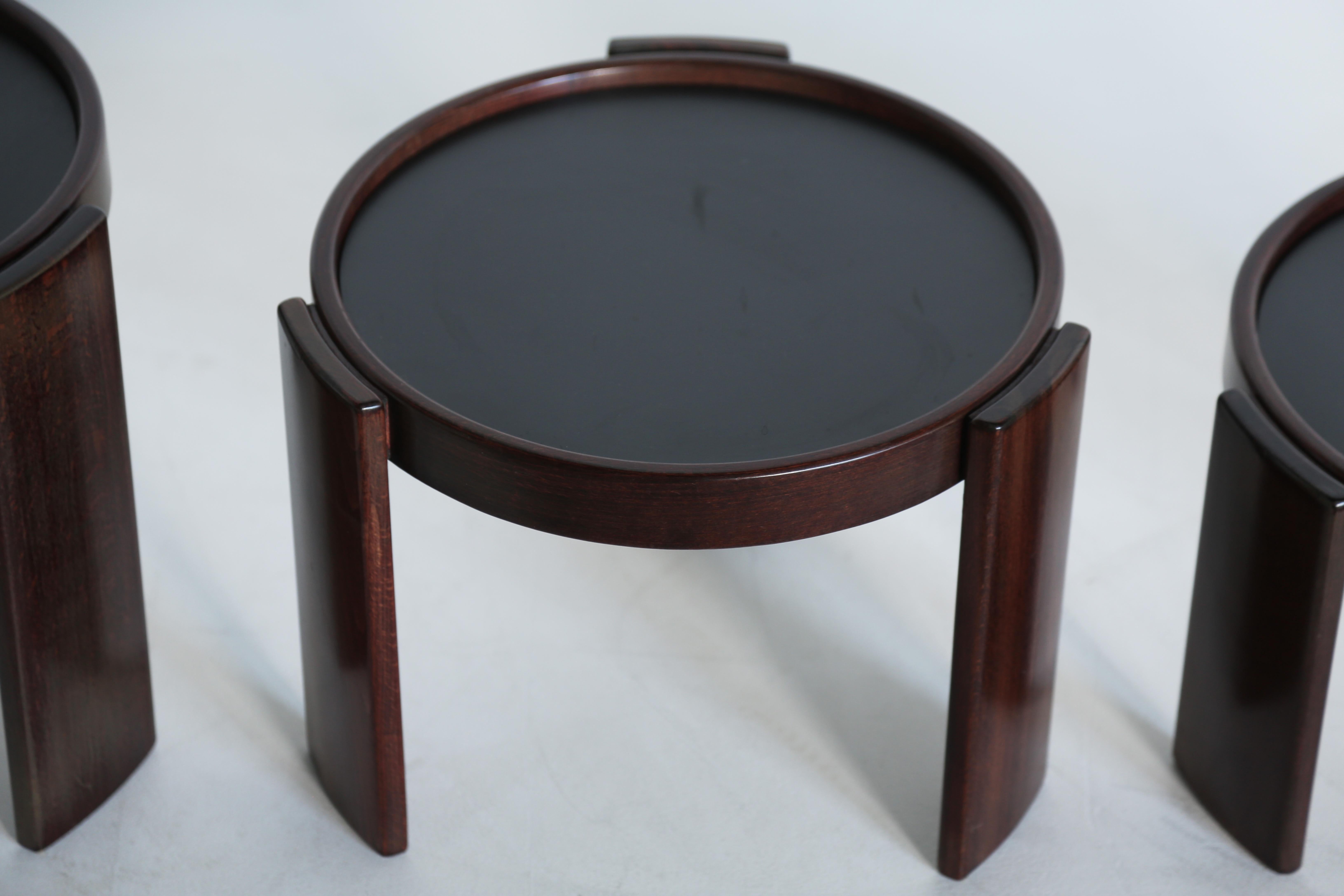 Gianfranco Frattini for Cassina Nesting / Stacking Tables, Italy, 1970s 9