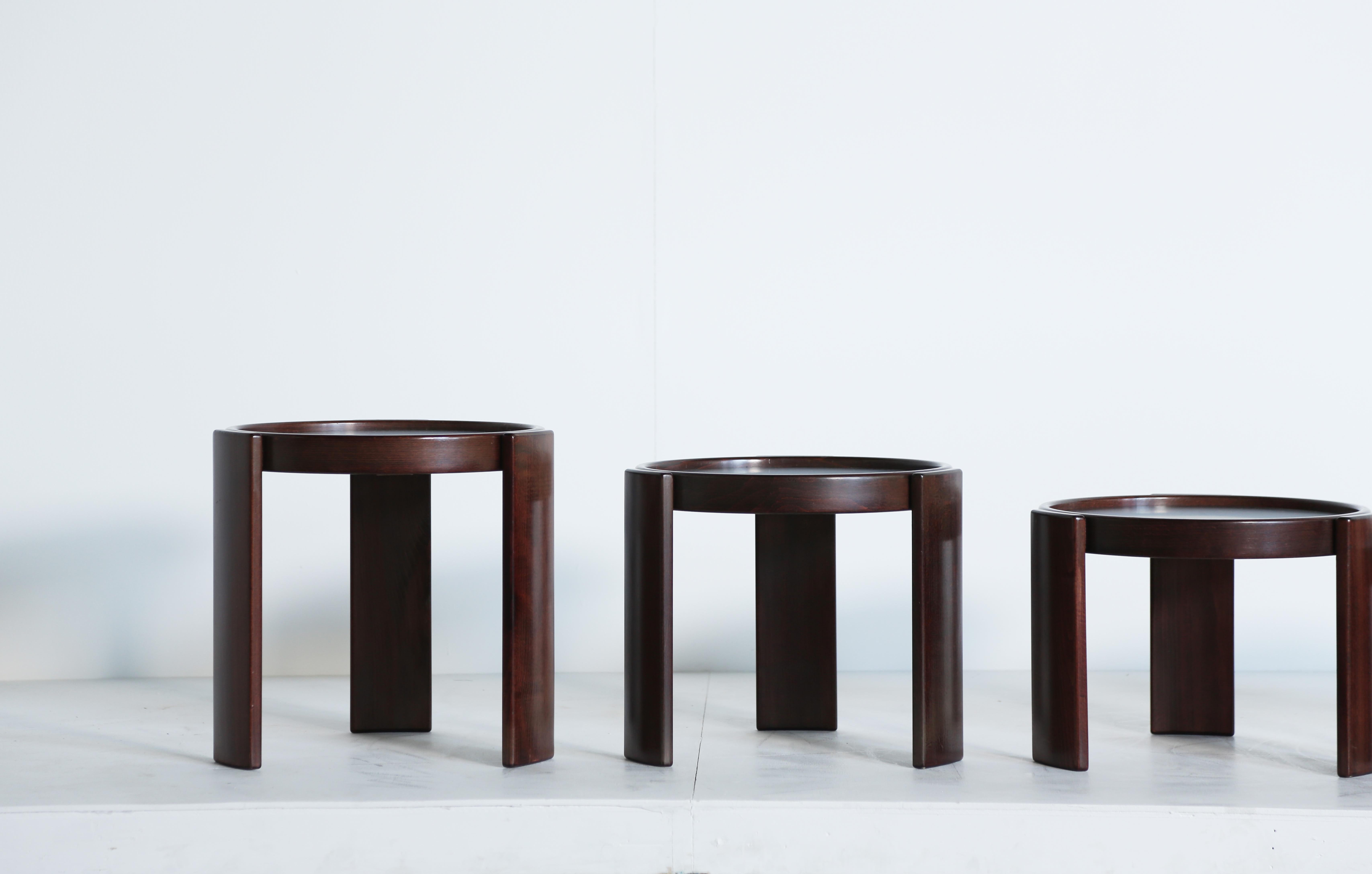 Gianfranco Frattini for Cassina Nesting / Stacking Tables, Italy, 1970s 10