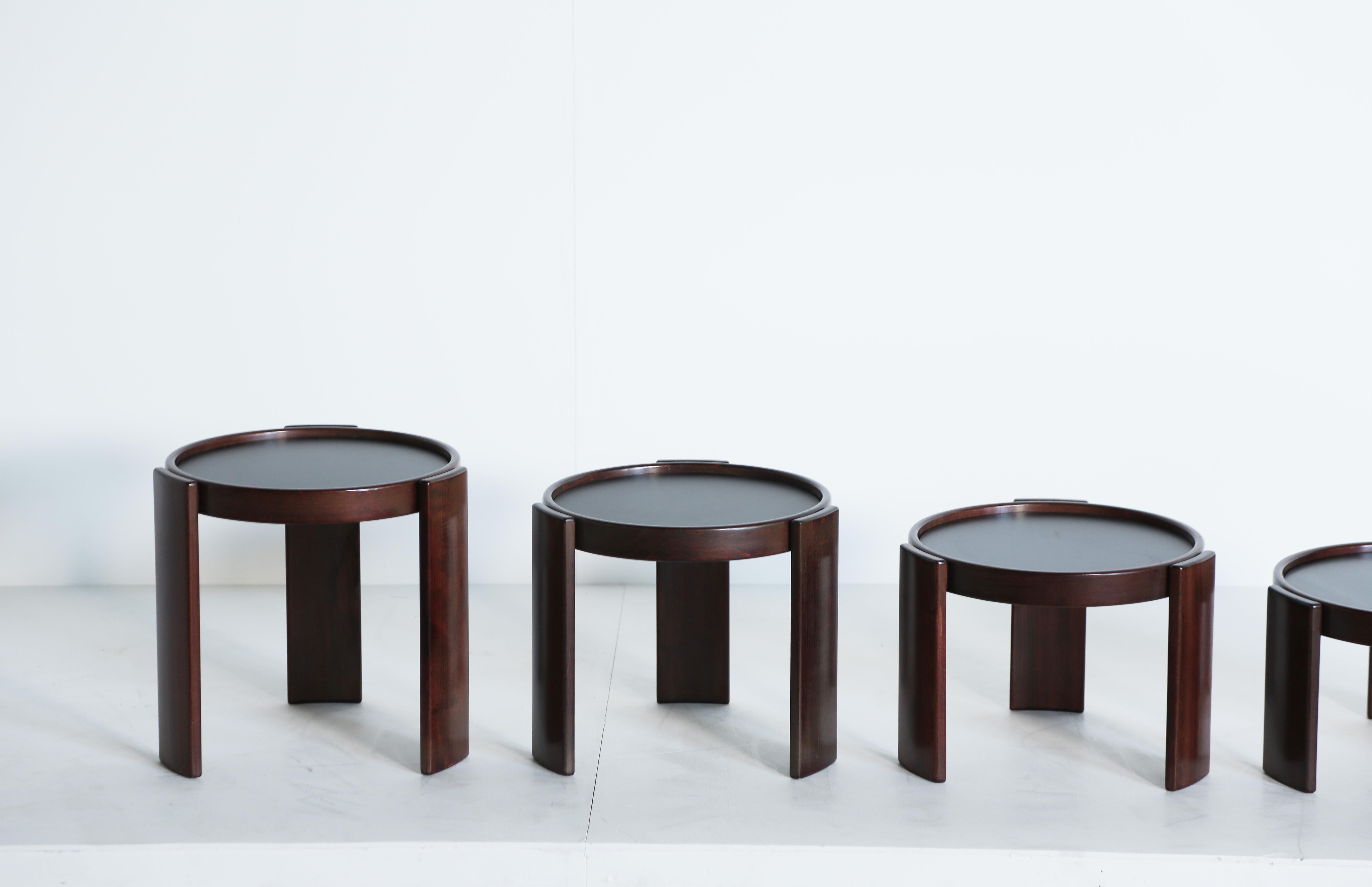 Gianfranco Frattini for Cassina Nesting / Stacking Tables, Italy, 1970s 12