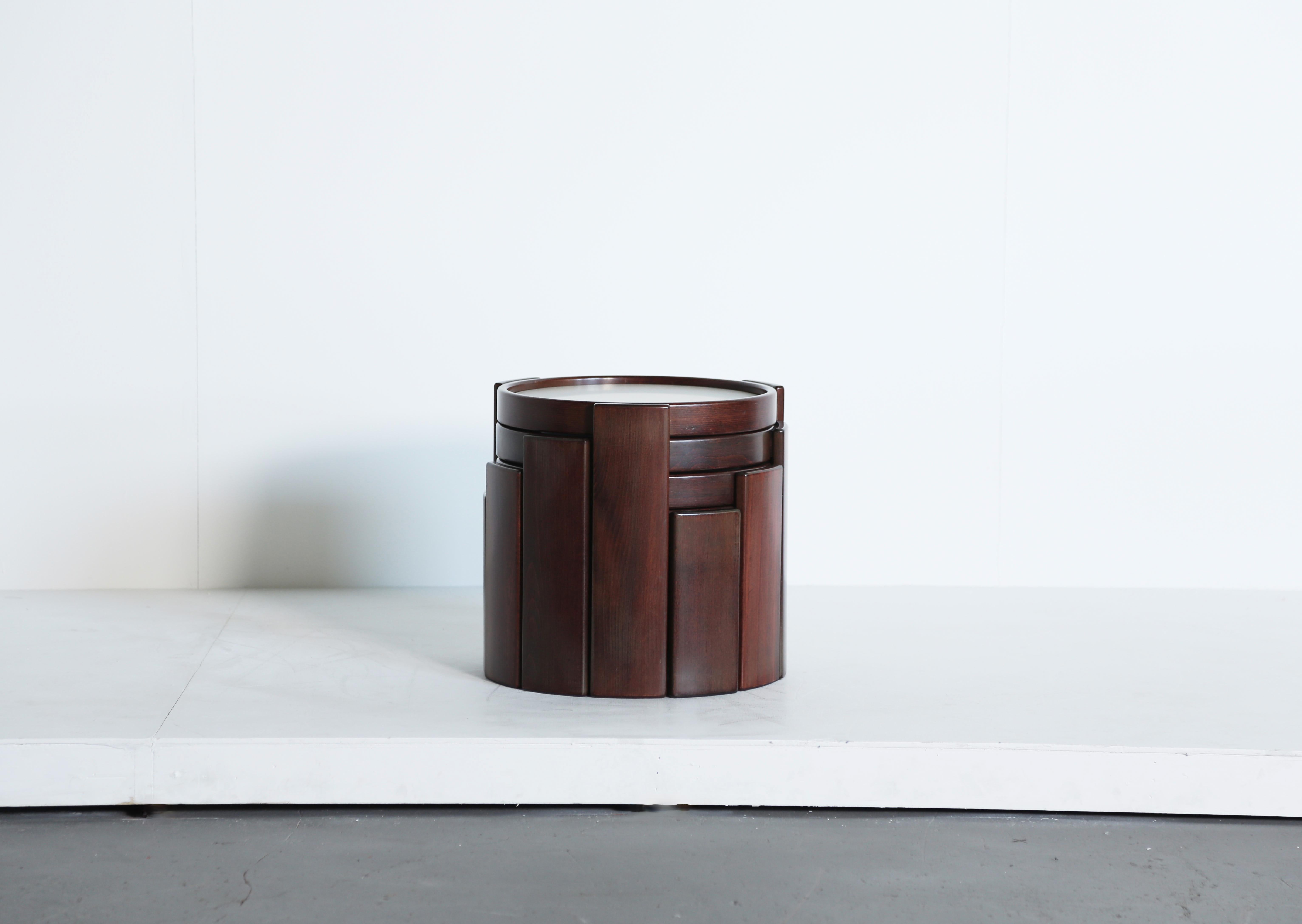 Italian Gianfranco Frattini for Cassina Nesting / Stacking Tables, Italy, 1970s