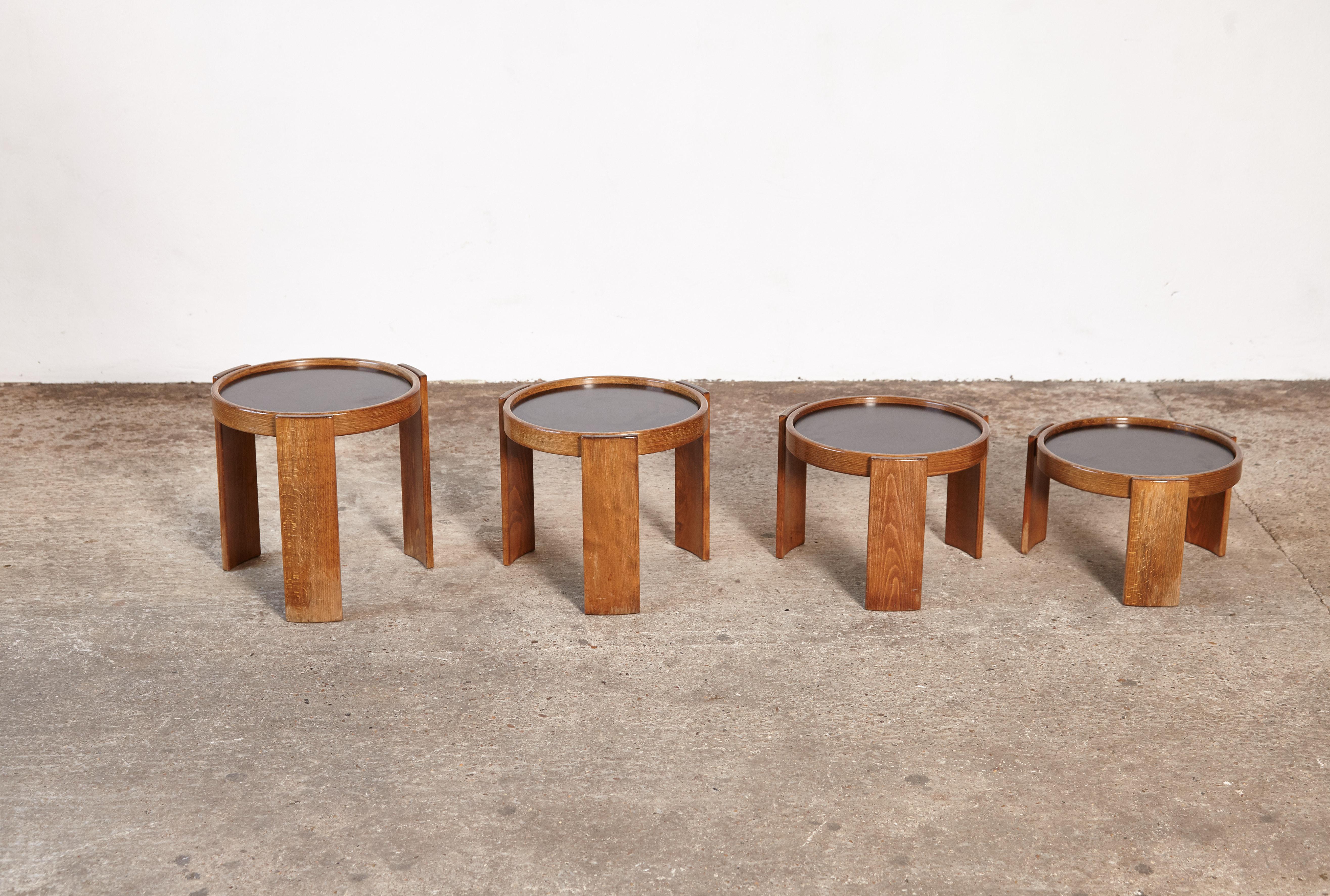 20th Century Gianfranco Frattini for Cassina Nesting / Stacking Tables, Italy, 1970s