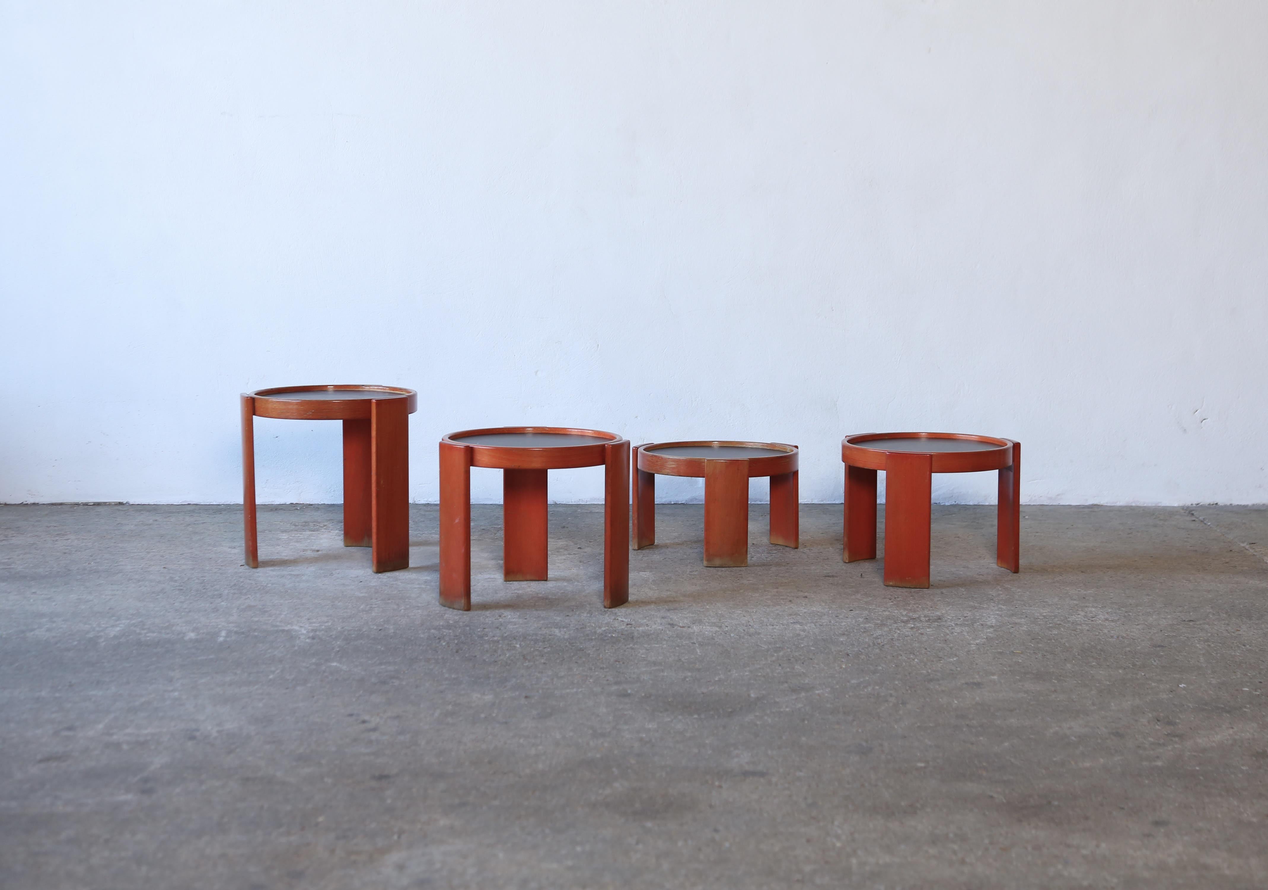 20th Century Gianfranco Frattini for Cassina Nesting / Stacking Tables, Italy, 1970s For Sale