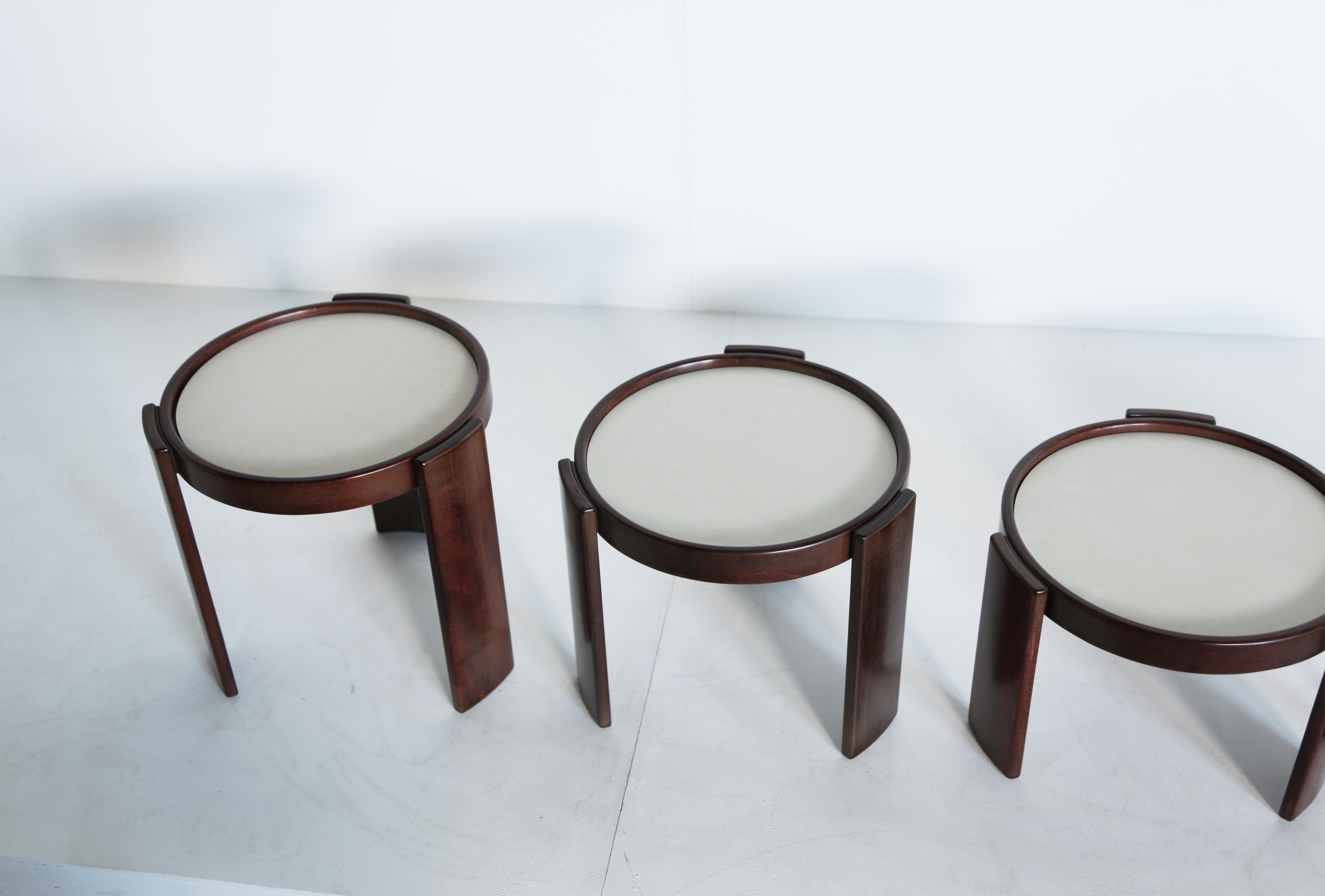 Gianfranco Frattini for Cassina Nesting / Stacking Tables, Italy, 1970s 2